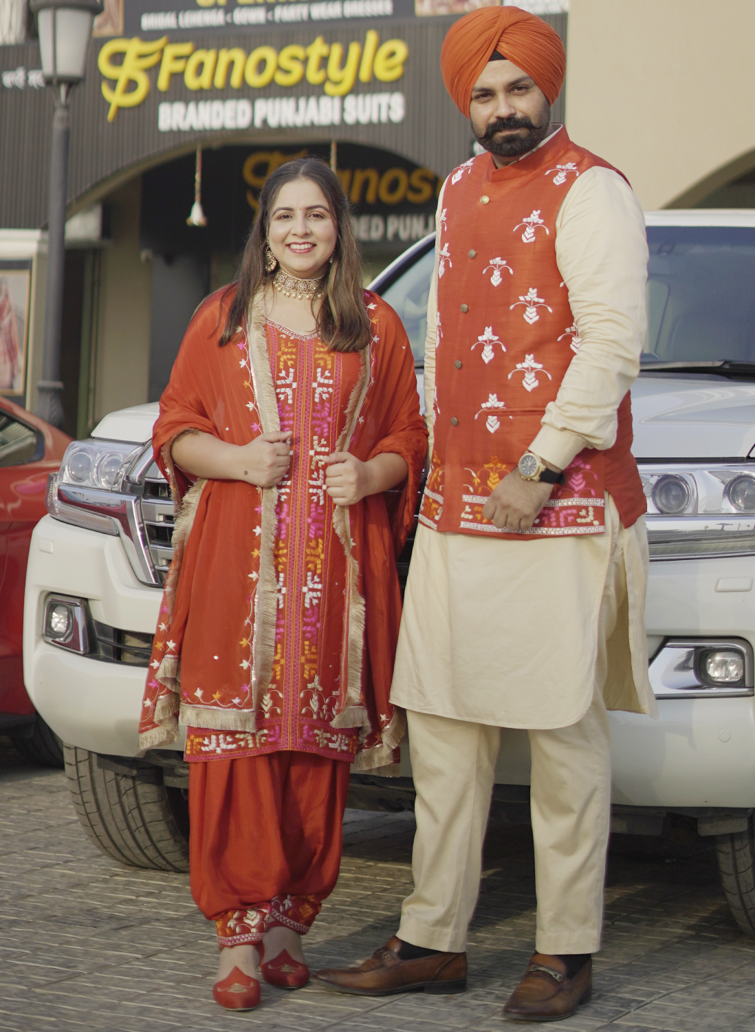 FS100 | Phulkari Suit | Raw Silk | Chanon Dupatta | Jaggo Suit | Couple Dress | Party Wear | Wedding | Handwork Suit | | F9BAAAA