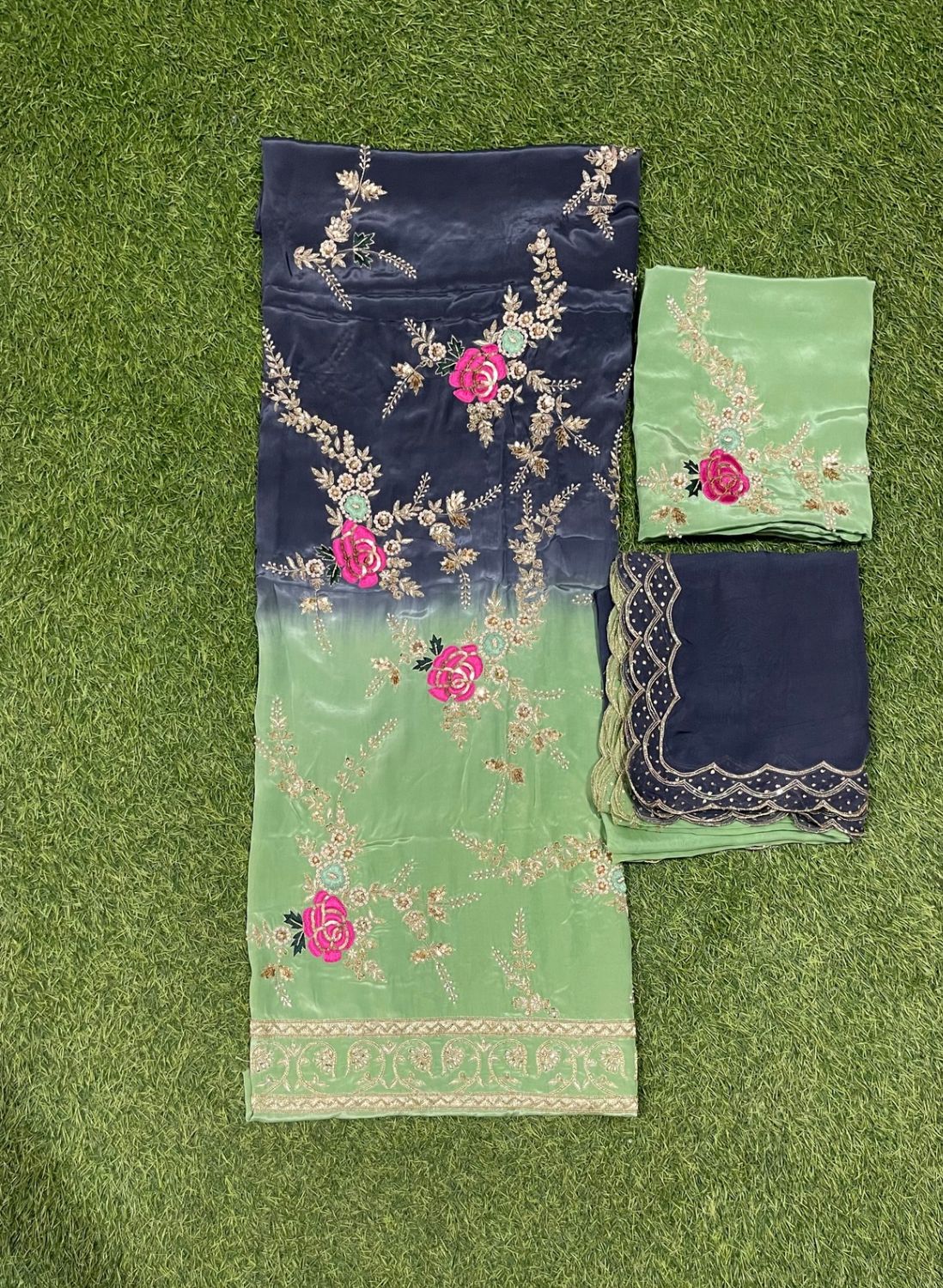 FS191 | Pista Double Shade Silk |Silk Suit | Wedding | Party Wear | Ring Ceremony | Festival Suit | Allover suit |