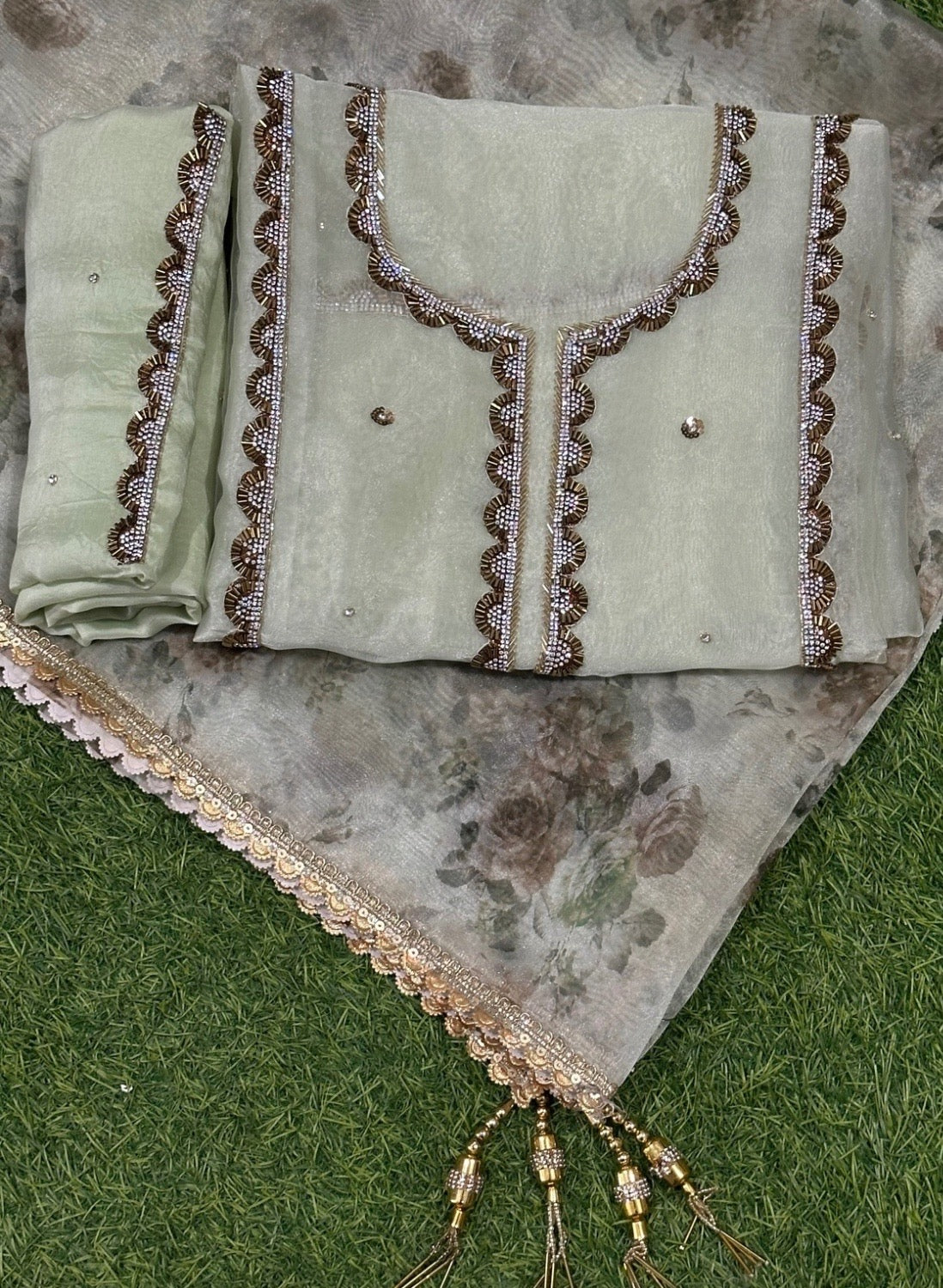 Pista Organza Suit | Party Wear | Wedding | Jaggo | Ring Ceremony | Festival |