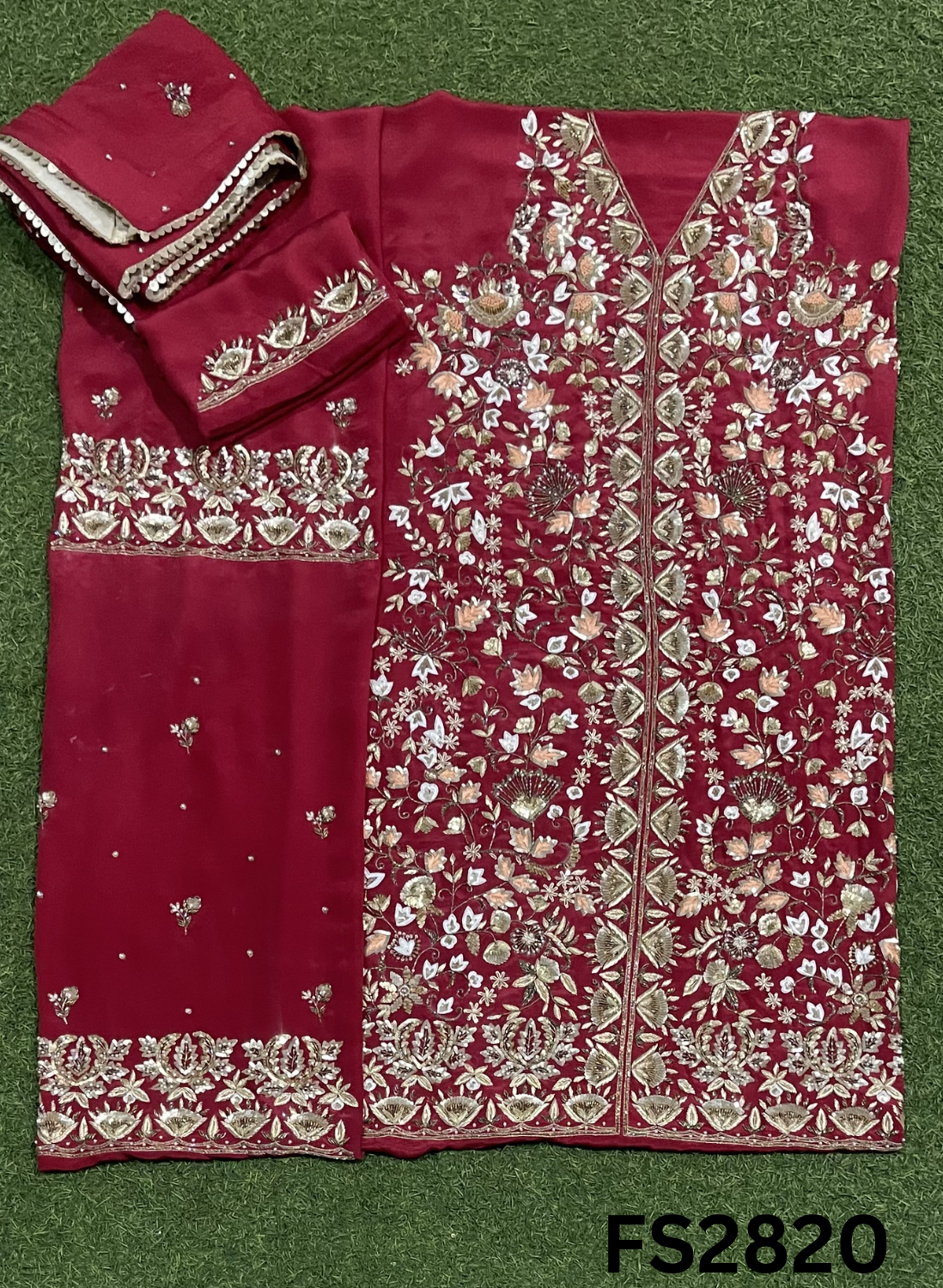 FS2820 | Pure Crepe Suit | Bridal Suit | Party Wear | Wedding | Festival | Celebrity | Ring Ceremony