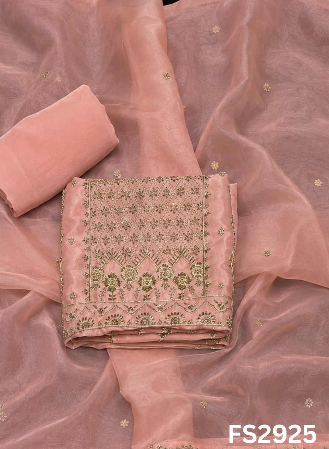 FS2925 | ( IN STOCK 15 -20 DAYS ) Pure Organza Suit | Party Wear | Wedding | Ring Ceremony | Festival | Bridal