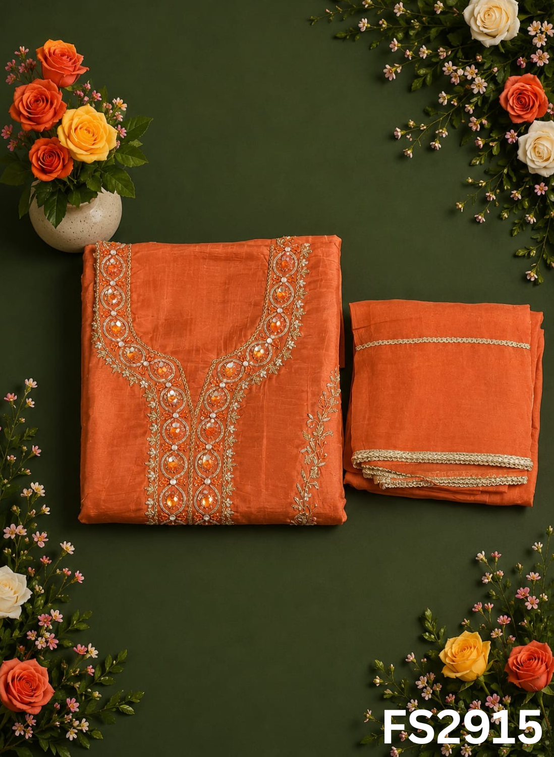 FS2915 | Raw Silk | Party Wear | Wedding | Jaggo | Festival
