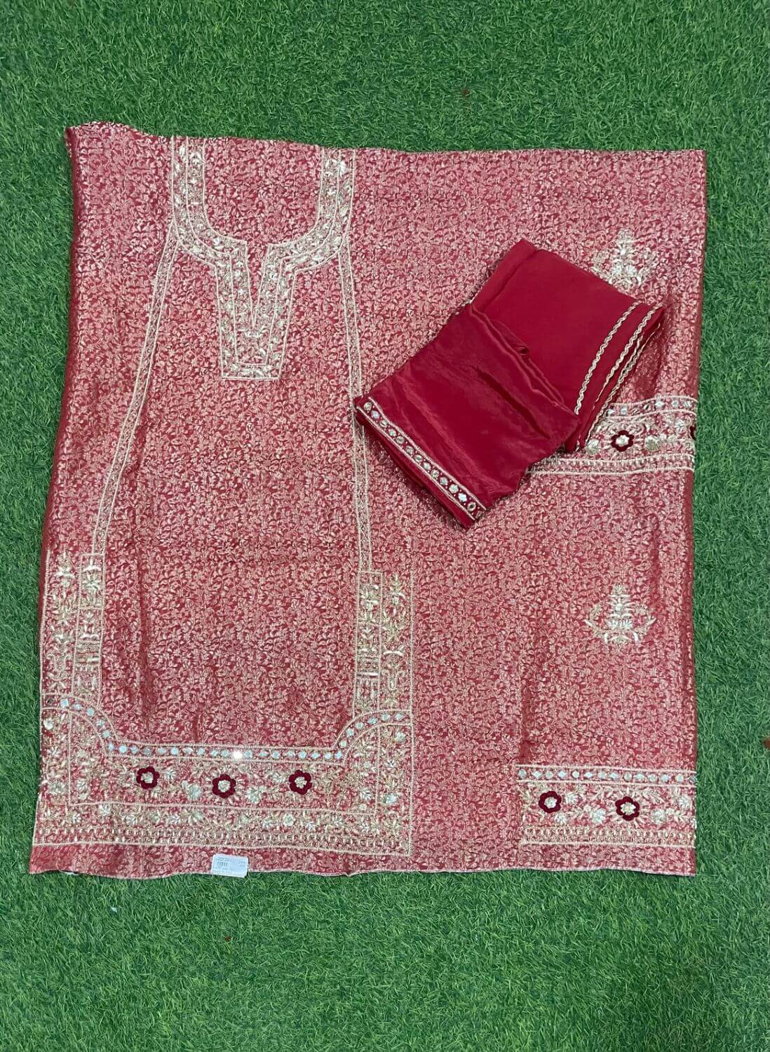 Red Banarsi Silk Suit | Party Wear | Wedding | Ring Ceremony | Festival | Bridal
