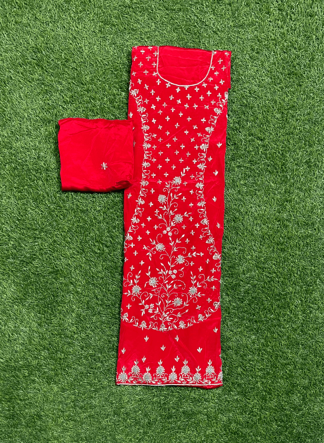FS215 | Red Crepe | Crepe Suit | Wedding | Party Wear | Ring Ceremony | Festival Suit| F9FFAA