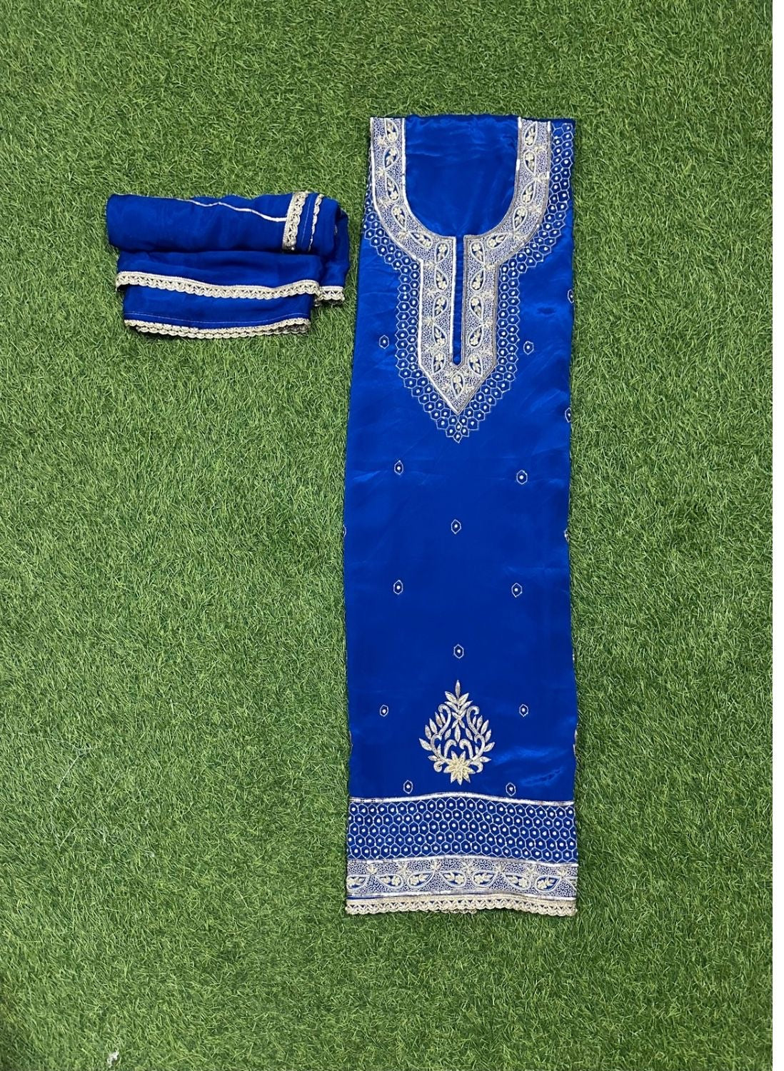 Royal blue | Crepe Suit | Wedding | Party Wear | Casual wear | Festival Suit |