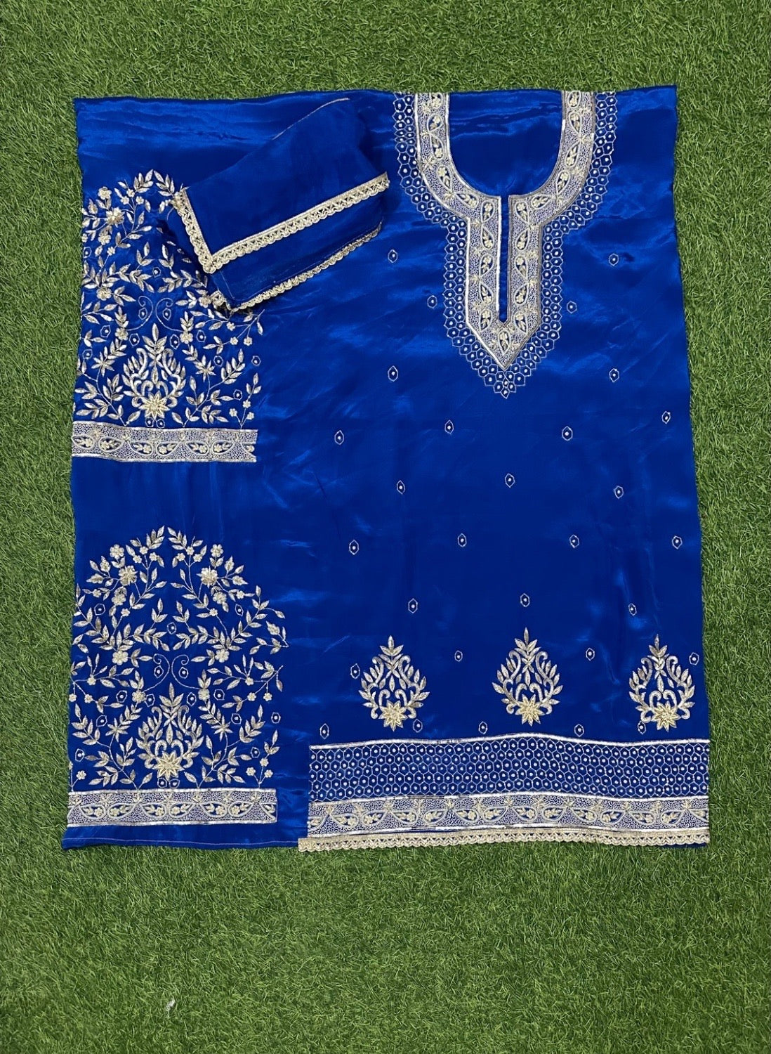 Royal blue | Crepe Suit | Wedding | Party Wear | Casual wear | Festival Suit |