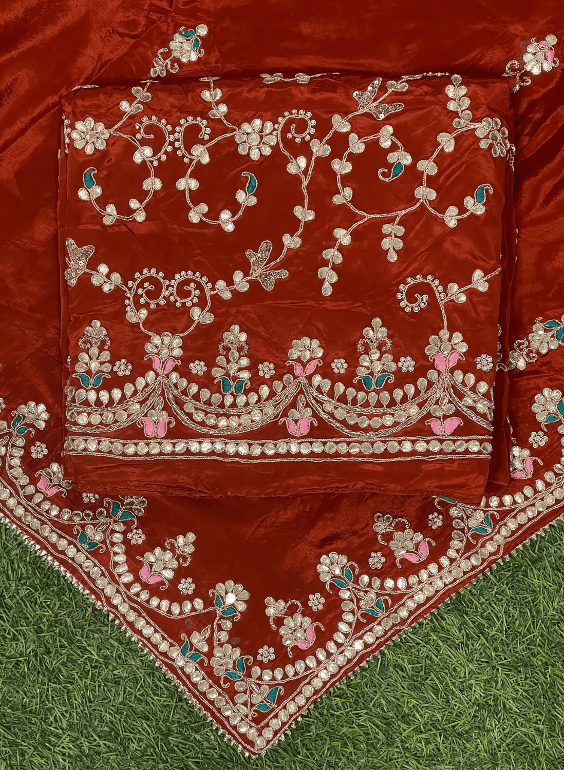 FS149 | Rust | Cepe | Crepe Suit | Wedding | Party Wear | Ring Ceremony | Festival Suit | Allover suit| F9BAAAA