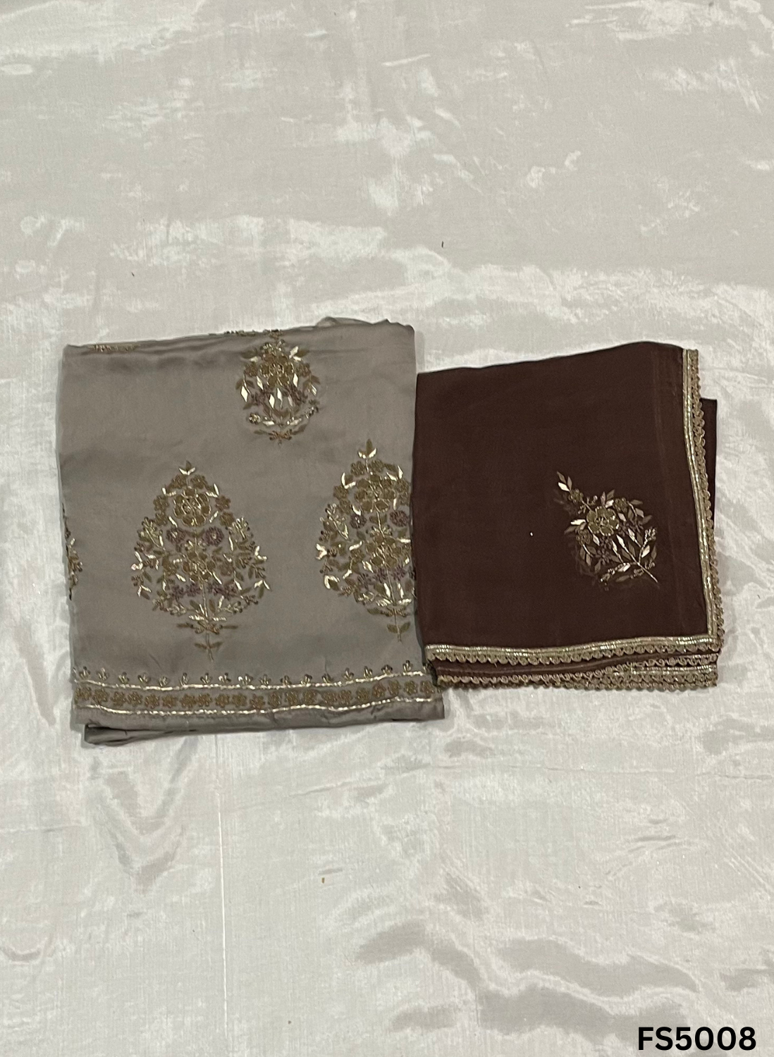 FS5008 | Satin Crepe Suit | Party Wear | Ring Ceremony | Festival Suit | Contrast Suit |