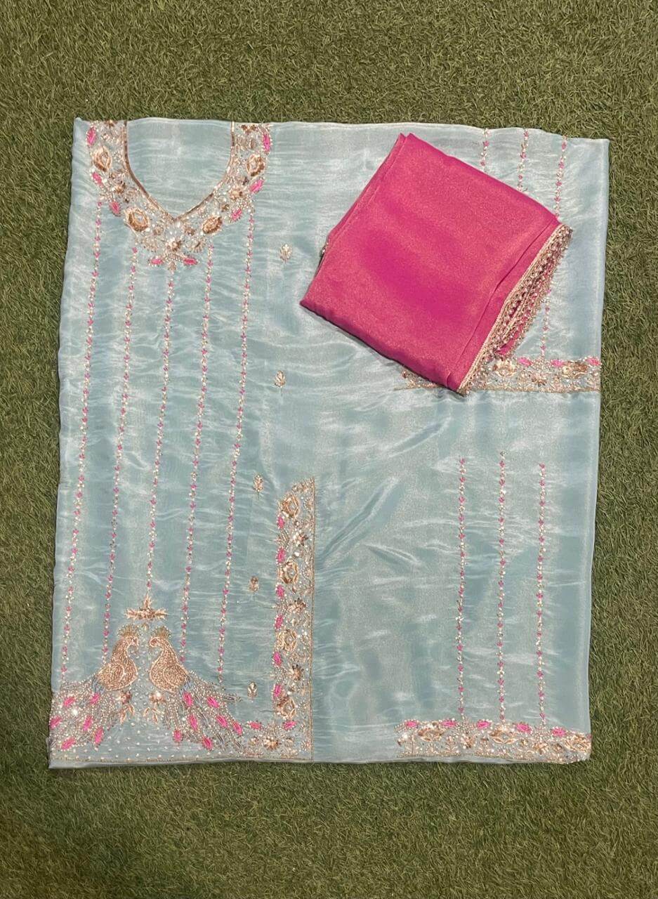 Sea green | Shimmer Suit | Party Wear | Wedding | Jaggo | Ring Ceremony | Festival | FS227