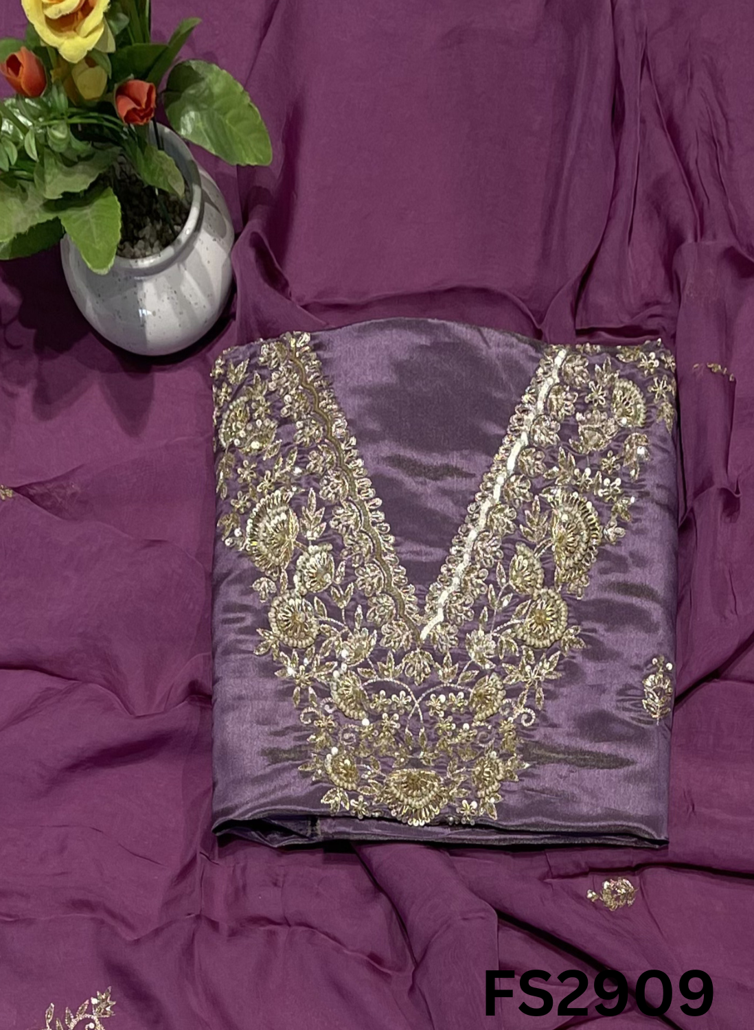 FS2909 | Shimmer Suit | Party Wear | Wedding | Jaggo | Ring Ceremony | Festival