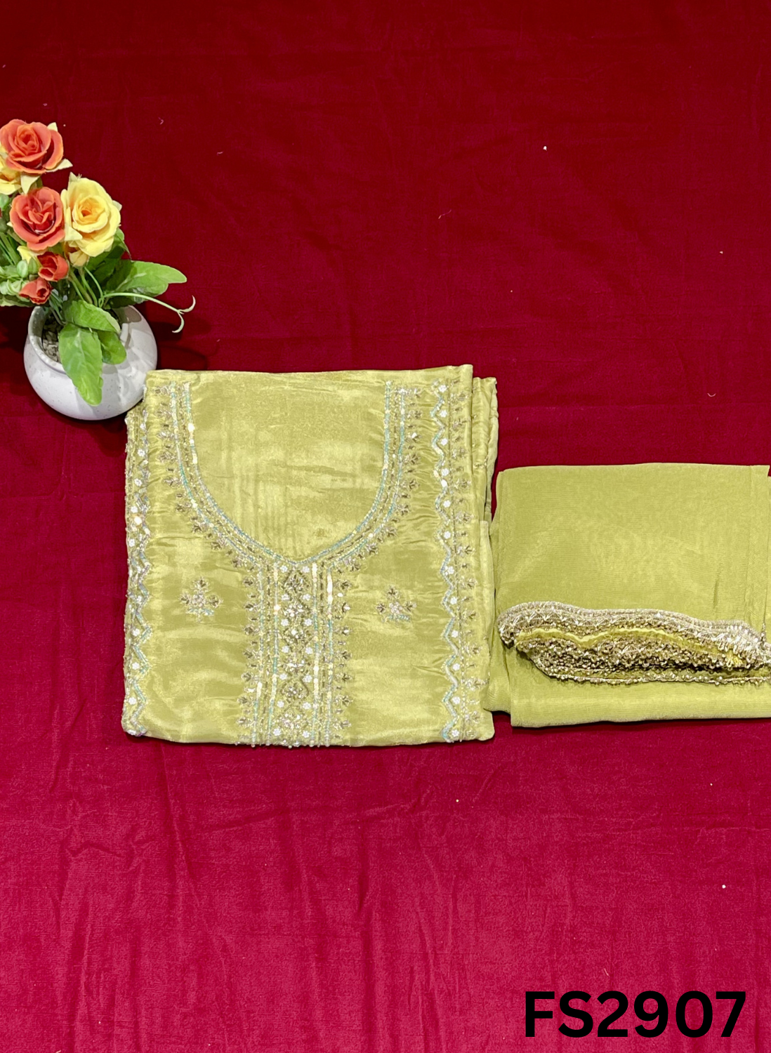 FS2907 | Shimmer Suit | Party Wear | Wedding | Jaggo | Ring Ceremony | Festival