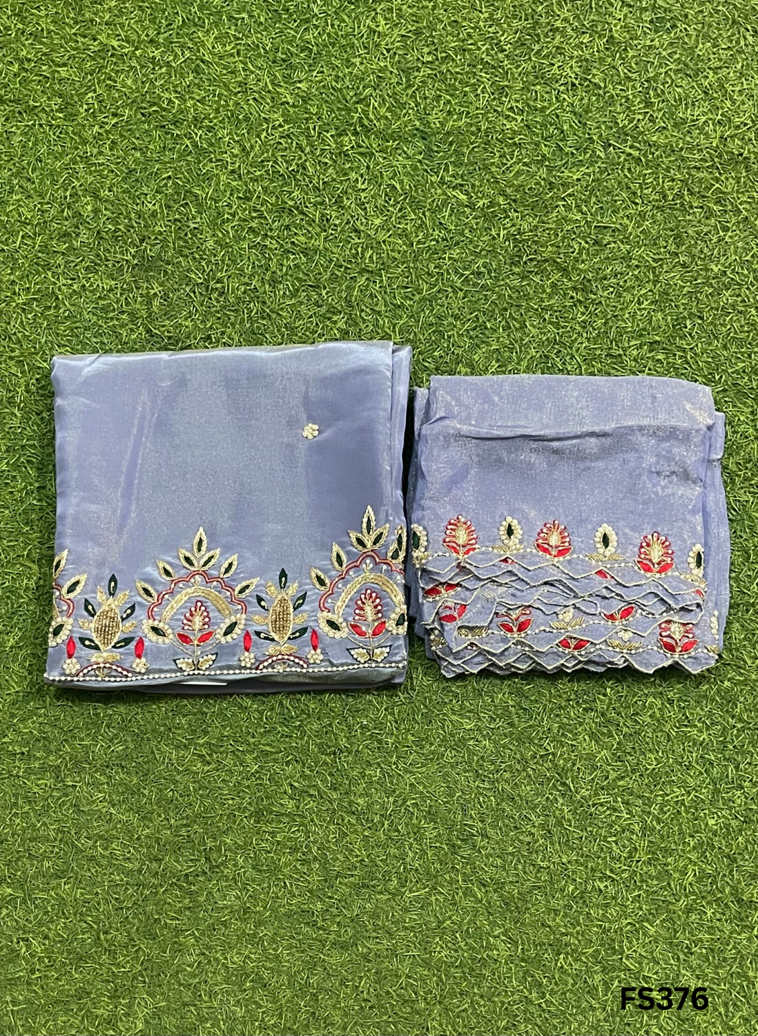 FS376 | Cream | Shimmer Suit | Party Wear | Wedding | Jaggo | Ring Ceremony | Festival | Allover suits