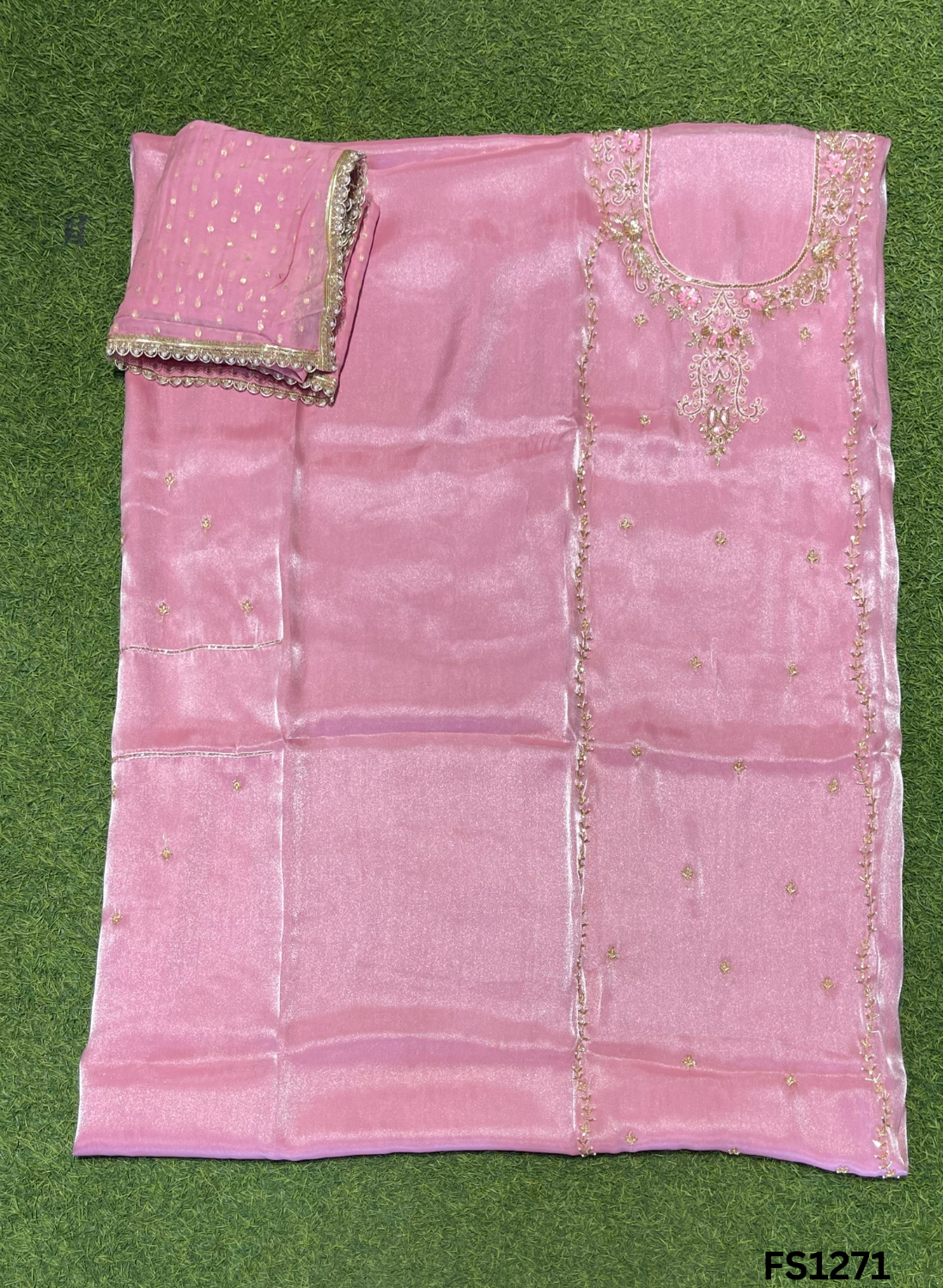 FS1271 | Pink | Shimmer suit | Wedding | Party Wear | Jaggo | Ring Ceremony | Festival