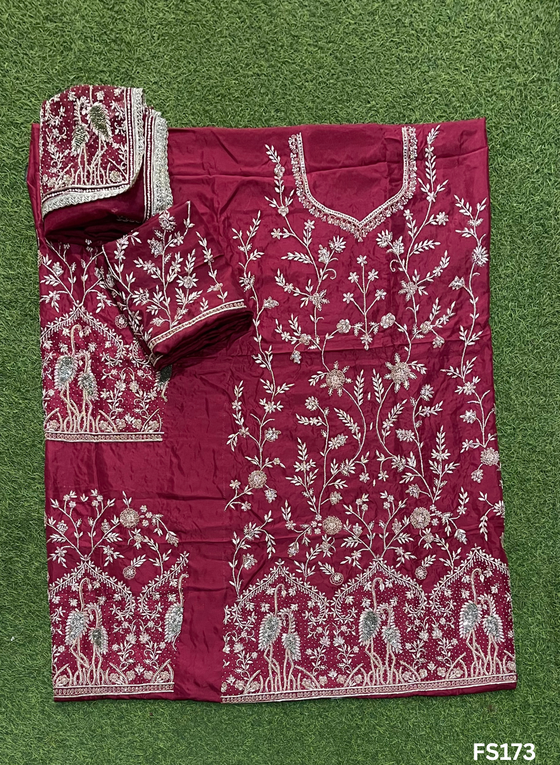 FS173 | Mehroon | Silk Suit | Wedding | Party Wear | Ring Ceremony | Festival Suit | Allover suit