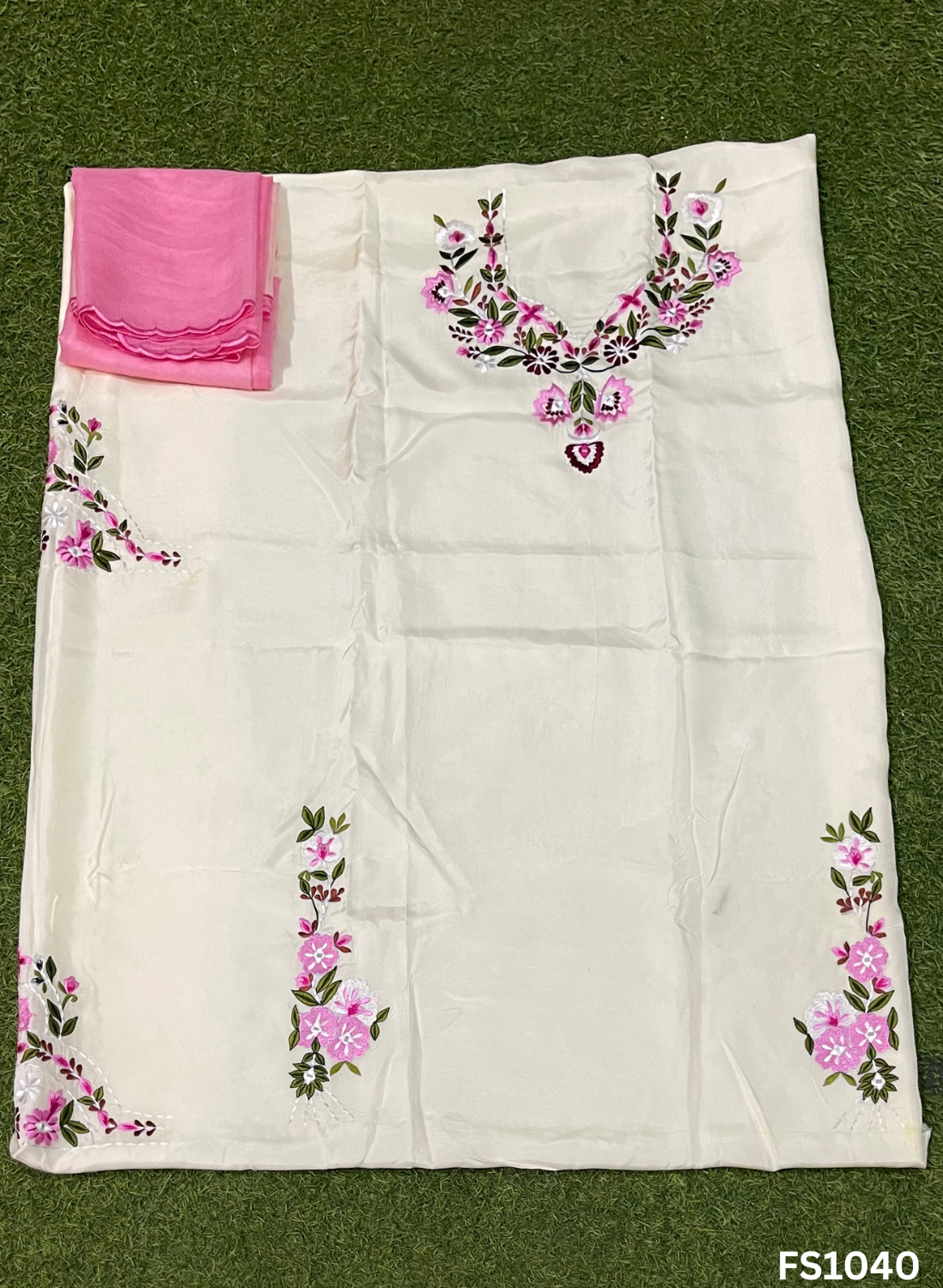 FS1040 | Off-White | Silk Suit | Wedding | Party Wear | Ring Ceremony | Festival Suit | Allover suit