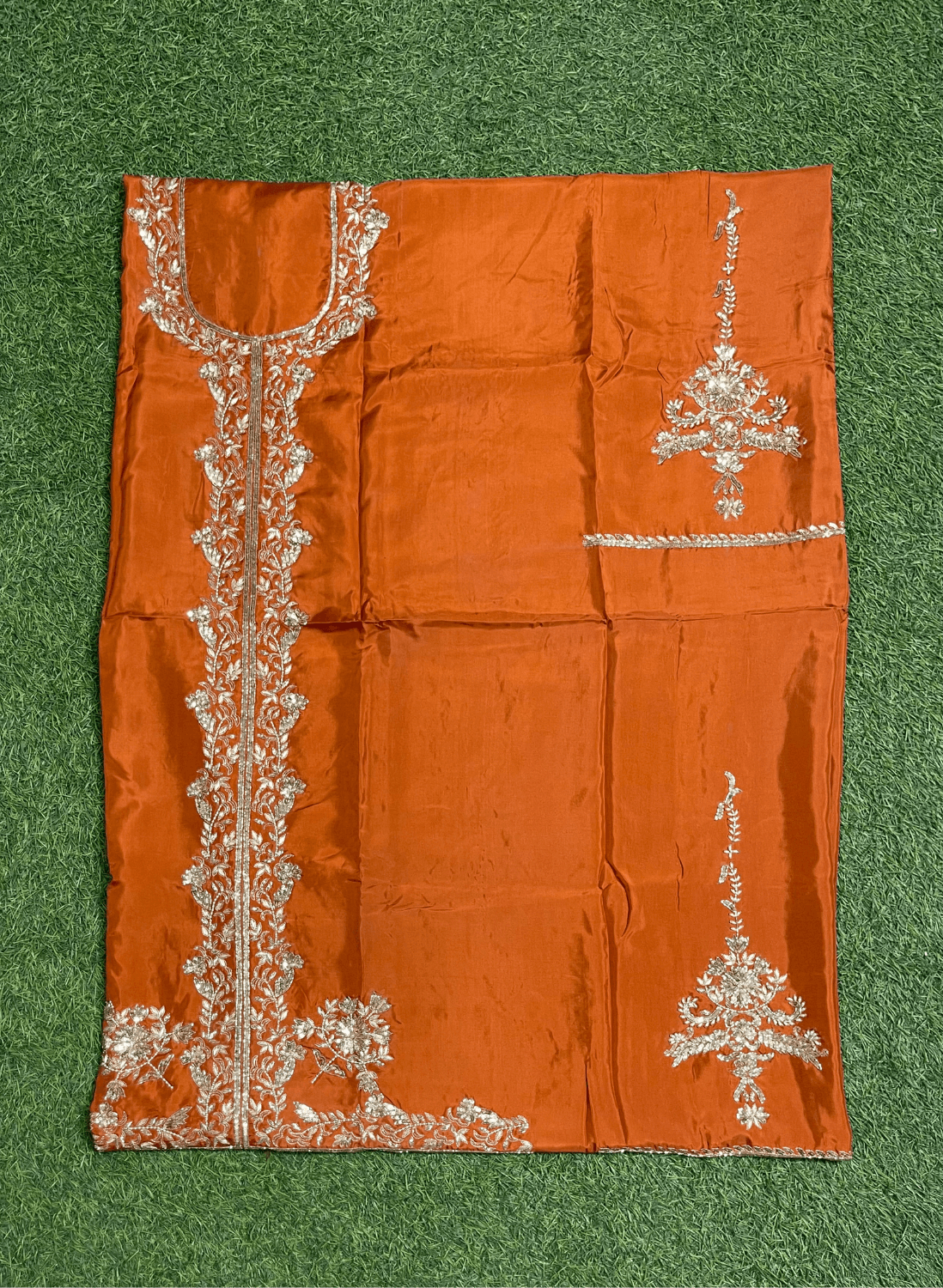 FS224 | Rust | Silk Suit | Party Wear | Wedding | Jaggo | Ring Ceremony | Festival | F9GDAA