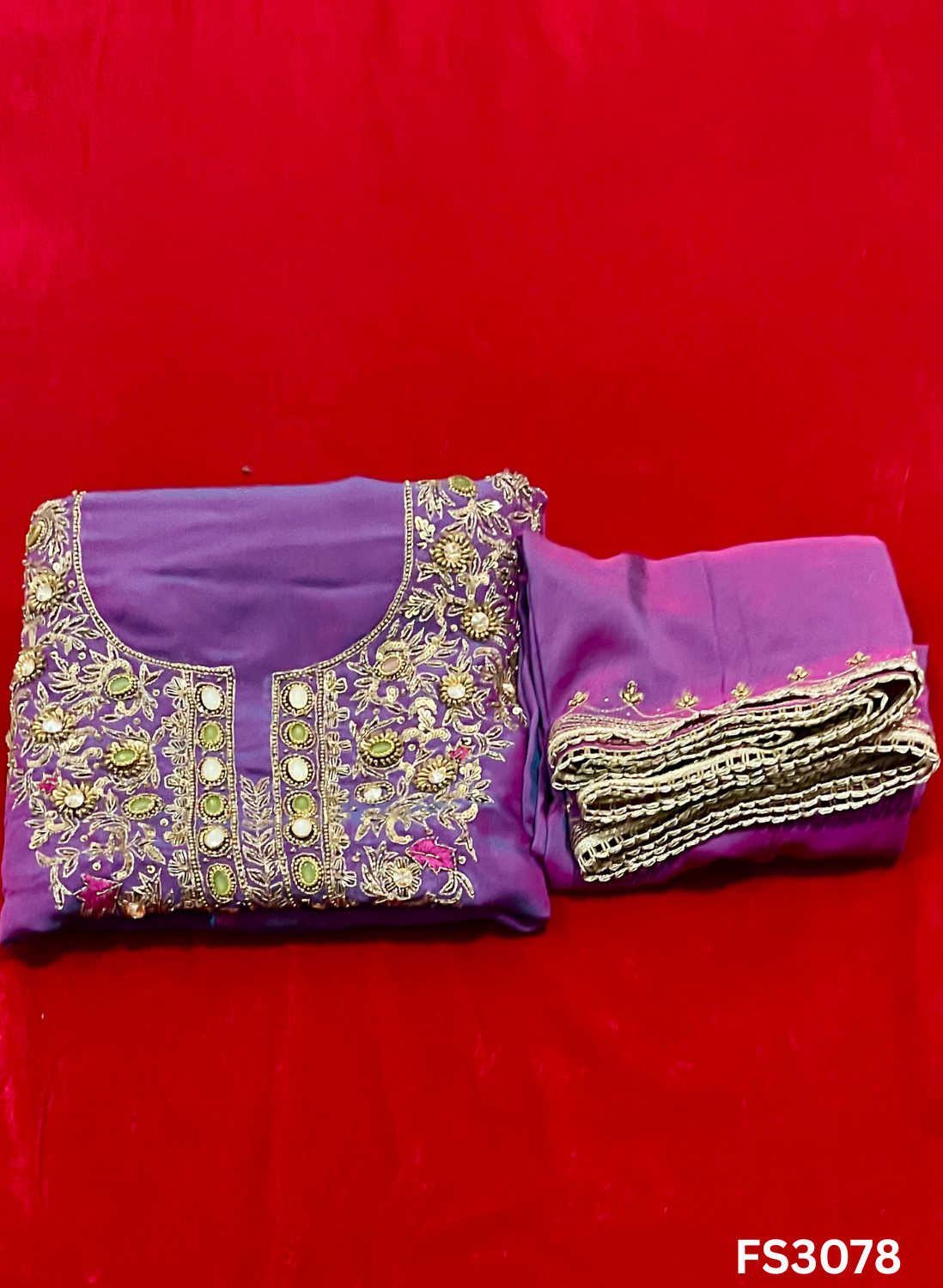 FS3078 | Twill Organza Suit | Party Wear | Wedding | Jaggo | Ring Ceremony | Festival