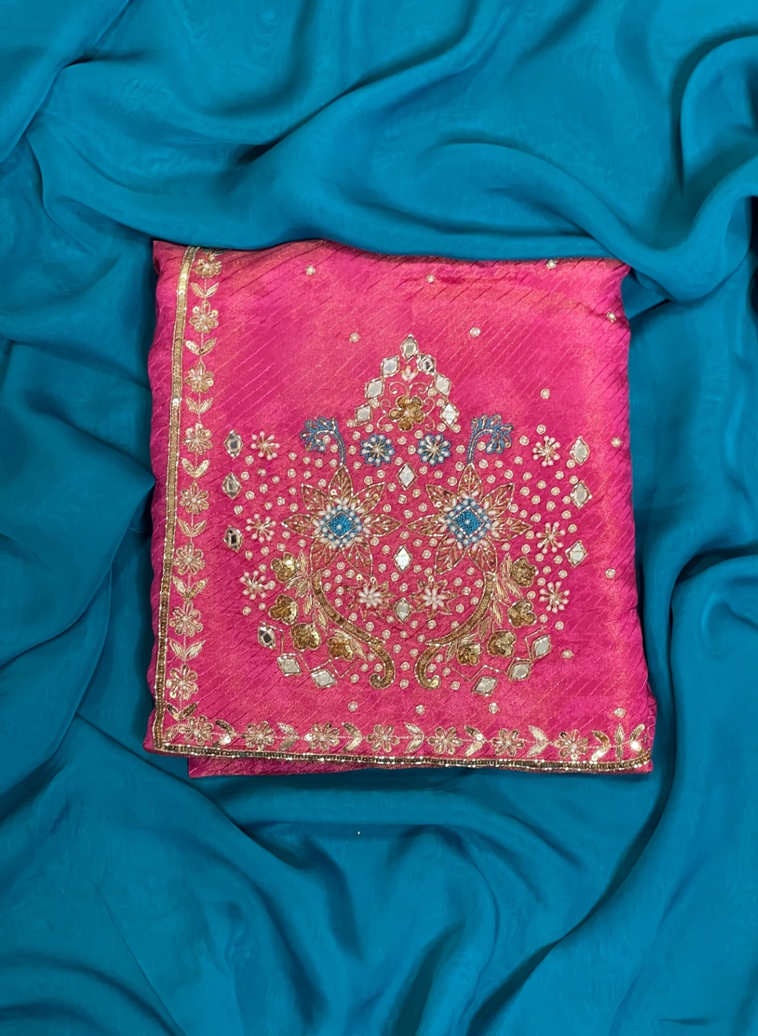 FS685 | Pista Pure jute Suit | Party Wear | Wedding | Jaggo | Ring Ceremony | Festival | F9DFAA