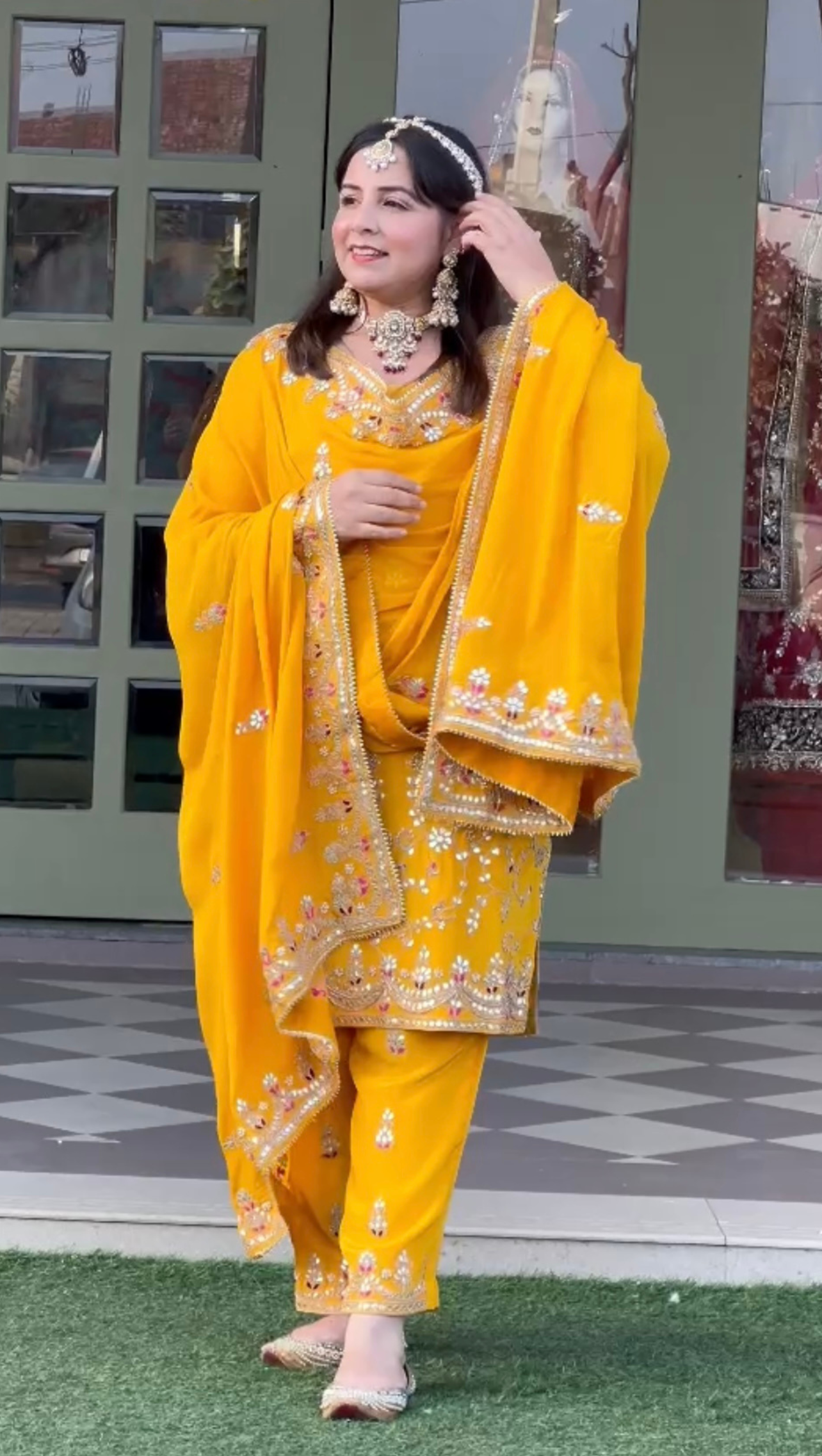 FS149 | Rust | Cepe | Crepe Suit | Wedding | Party Wear | Ring Ceremony | Festival Suit | Allover suit| F9BAAAA