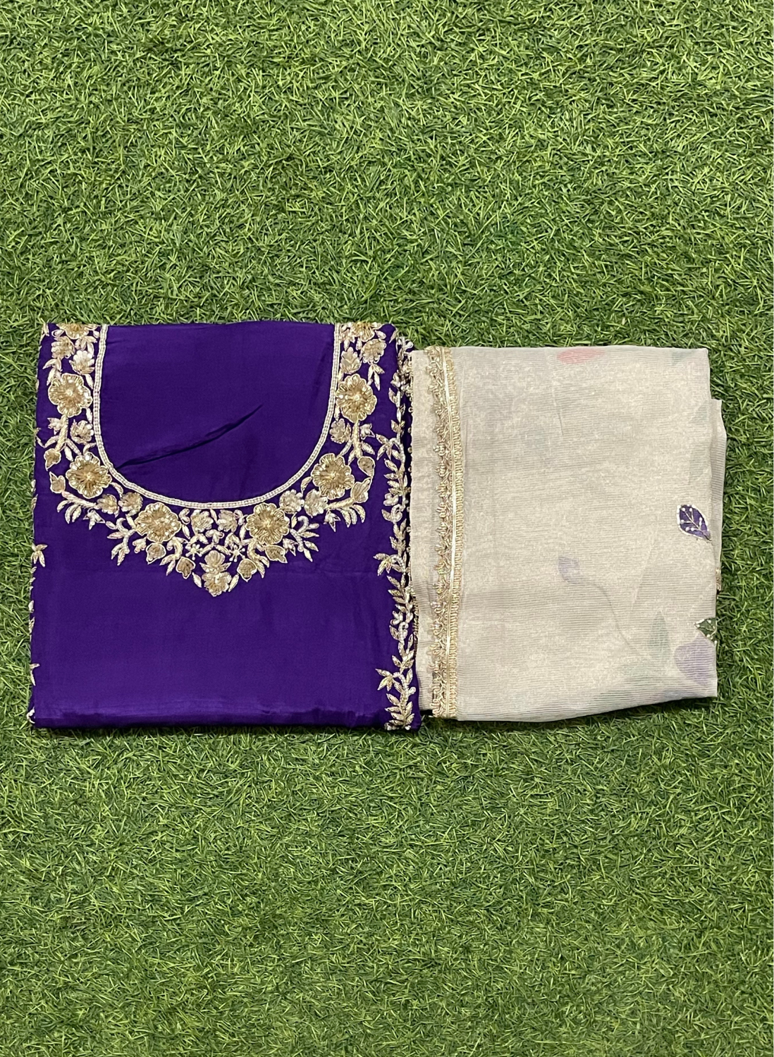 FS264 | Dark Blue | Raw Silk | Party Wear | Wedding | Jaggo | Ring Ceremony | Festival |