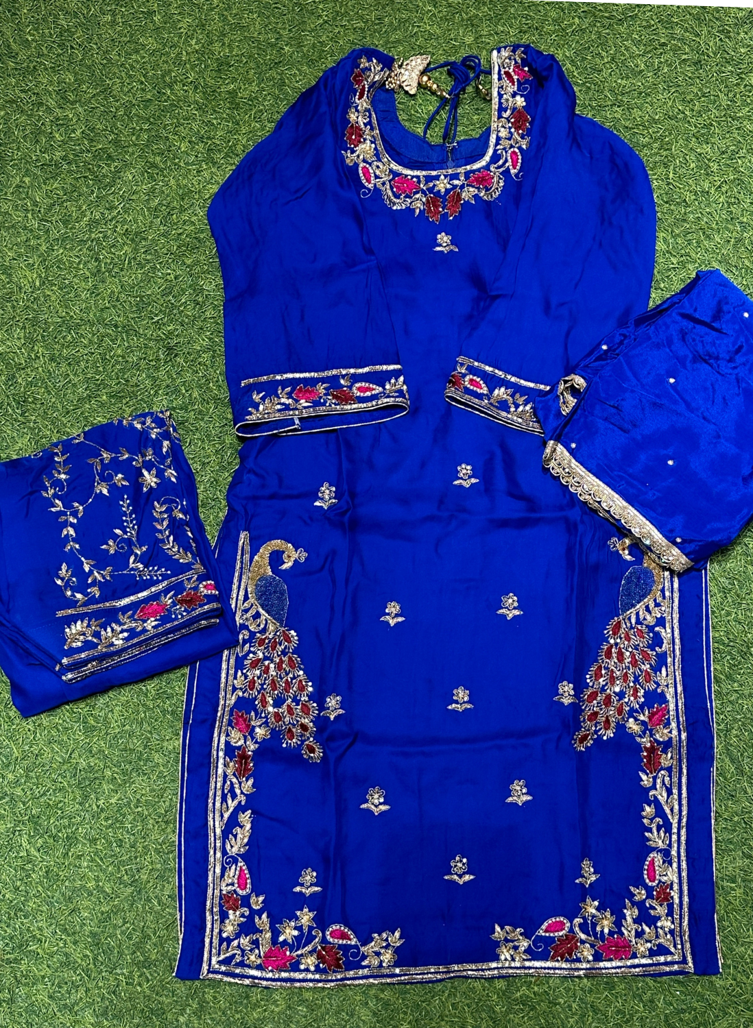 Peacock Crepe | Crepe Suit | Wedding | Party Wear | Ring Ceremony | Festival Suit | Allover suit | FS230