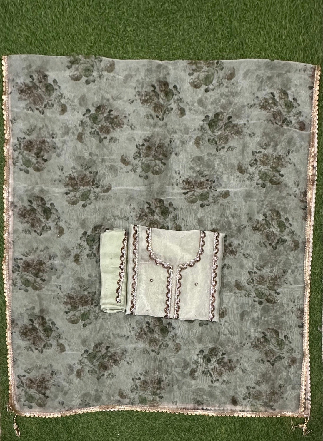 Pista Organza Suit | Party Wear | Wedding | Jaggo | Ring Ceremony | Festival | FS431