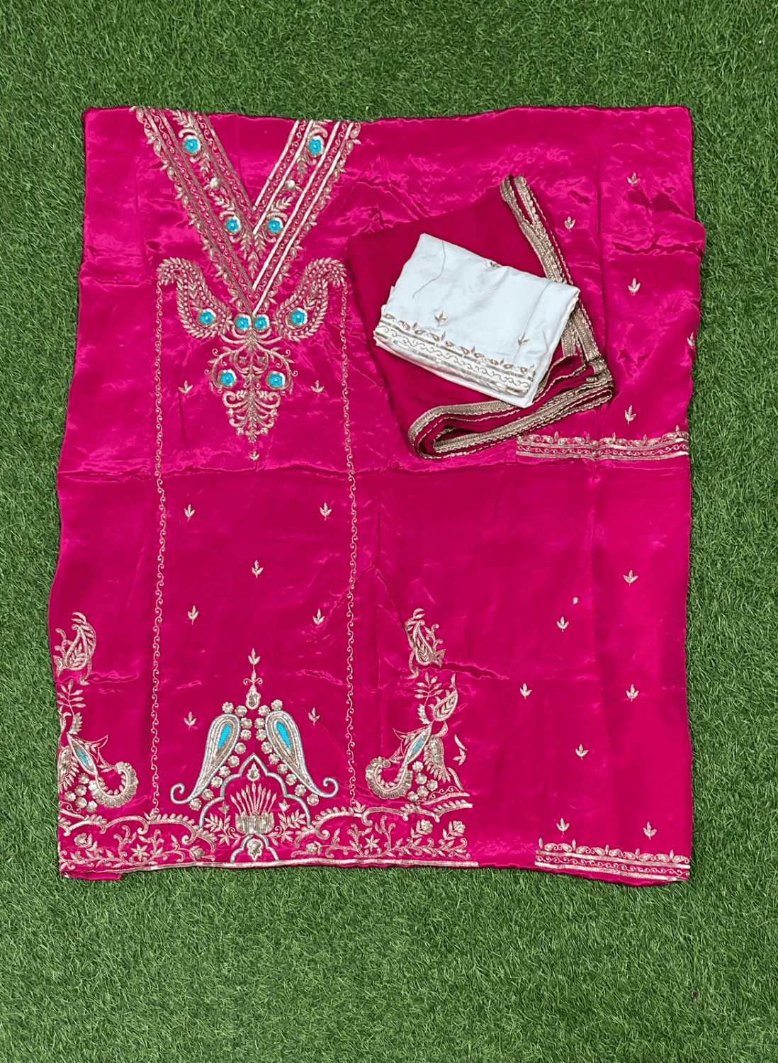 FS182 | Hot pink And white | Crepe Suit | Wedding | Party Wear | Casual wear | Festival Suit | F9HAAA