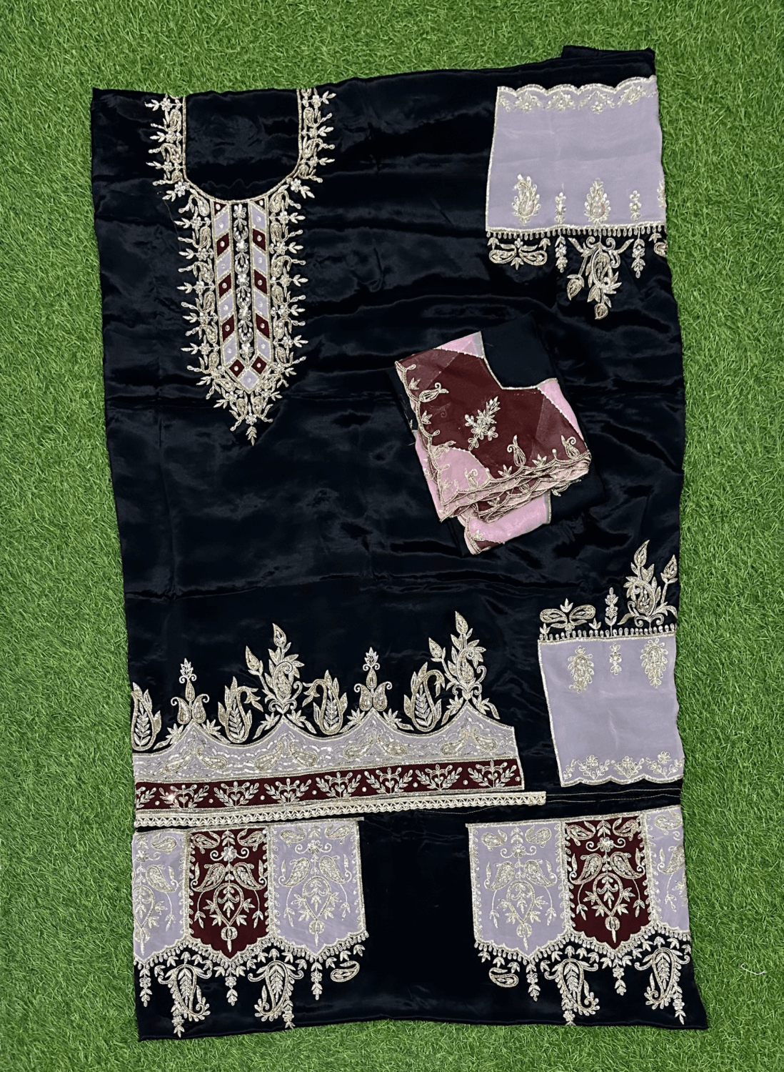 FS97 | Black all over Crepe | Crepe Suit | Wedding | Party Wear | Ring Ceremony | Festival Suit |