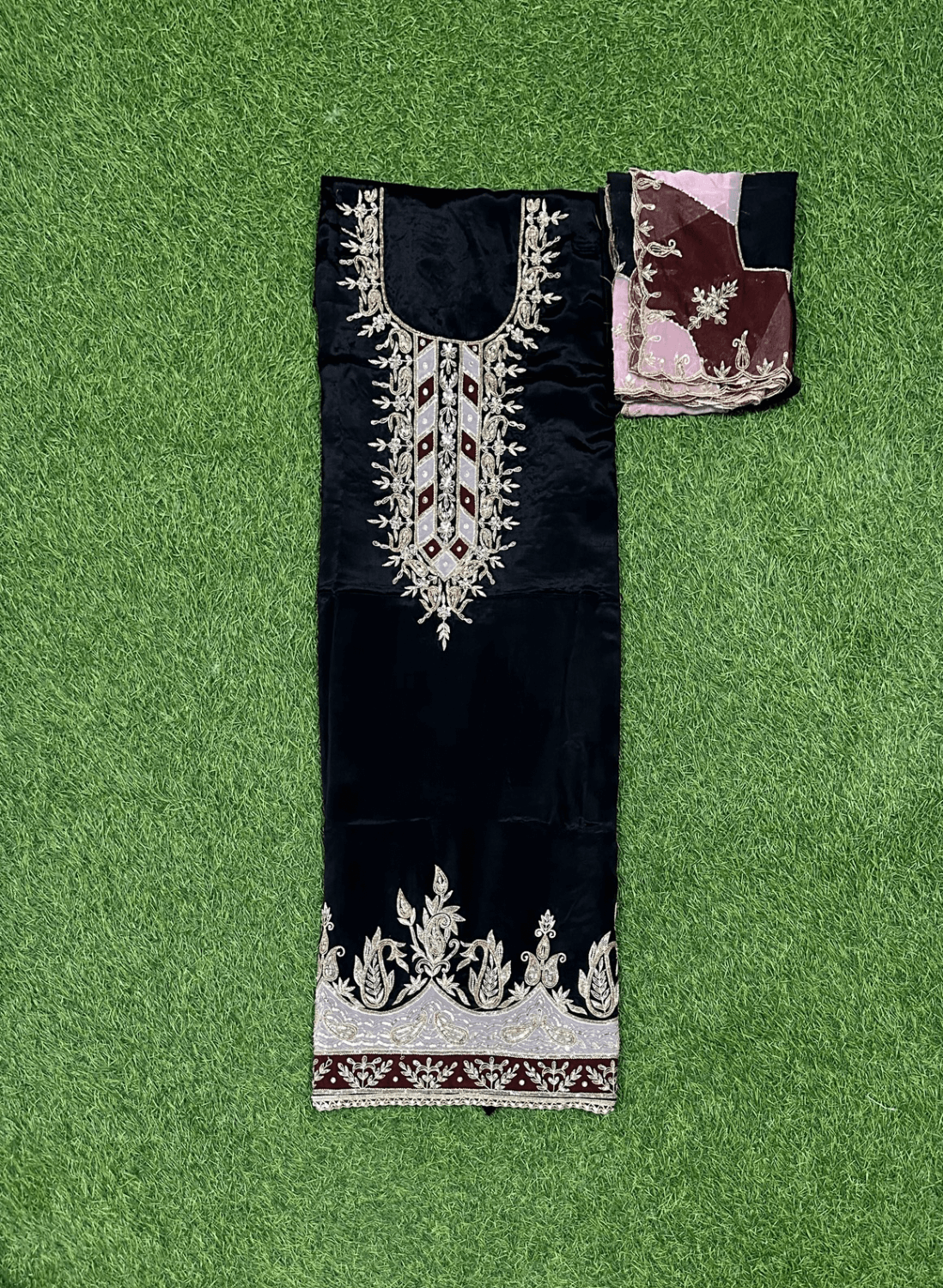 FS97 | Black all over Crepe | Crepe Suit | Wedding | Party Wear | Ring Ceremony | Festival Suit |