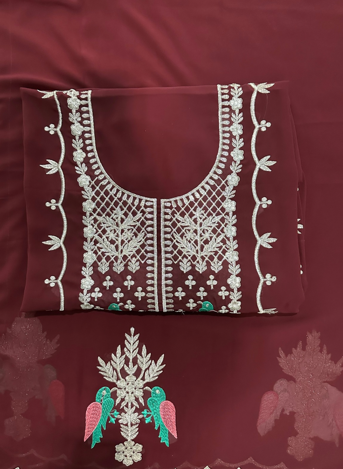 Mehroon Georgette Suit | Casual Wear | Regular Wear | Festival|