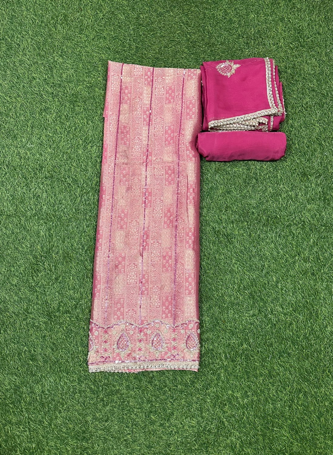 Hot pink Banarsi Silk Suit | Party Wear | Wedding | Ring Ceremony | Festival | Bridal |
