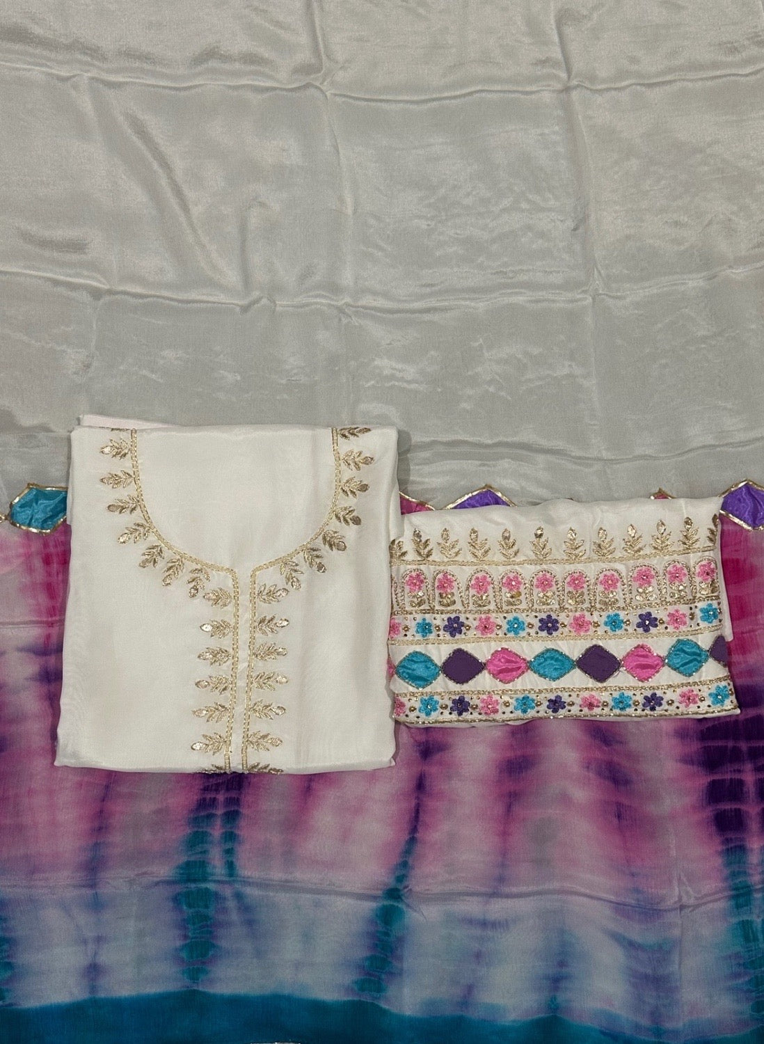 FS1091 | White Silk Suit | Party Wear | Wedding | Jaggo | Ring Ceremony | Festival