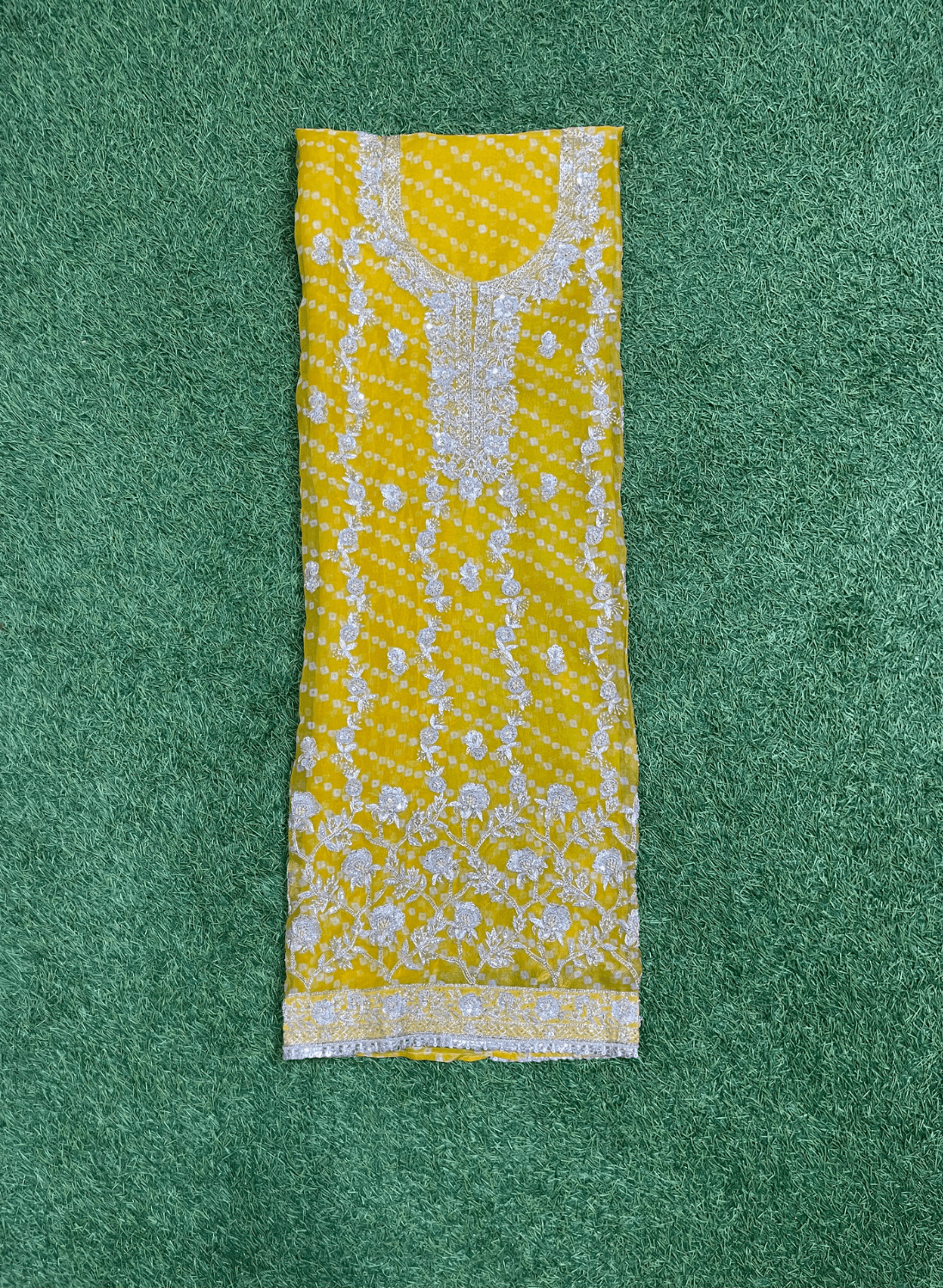 FS113 | Yellow | Bnararsi |Organza Suit | Party Wear | Wedding | Jaggo | Ring Ceremony | Festival| F9BEAAA