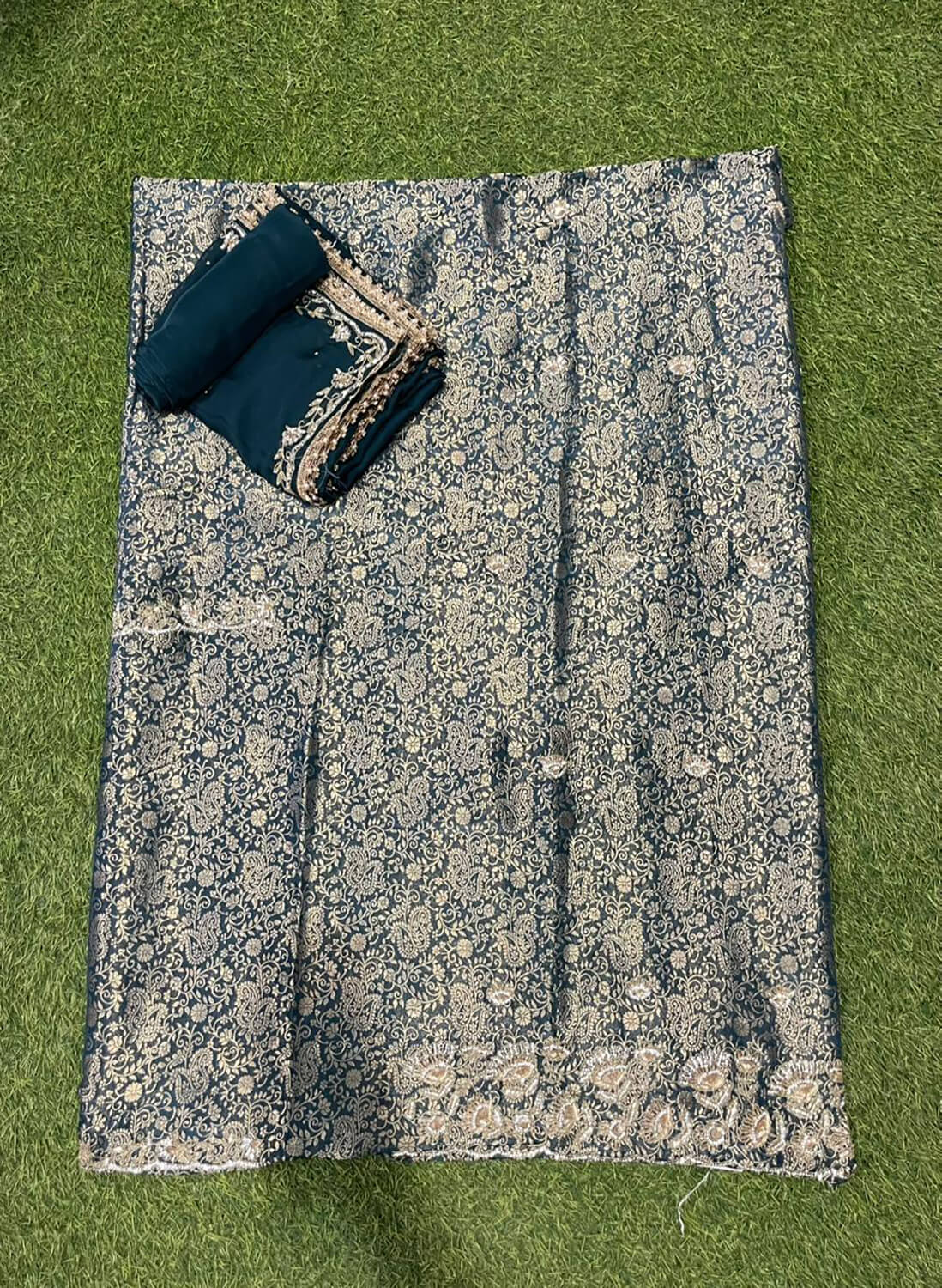 Peacock Banarsi Silk Suit | Party Wear | Wedding | Ring Ceremony | Festival | Bridal | FS358