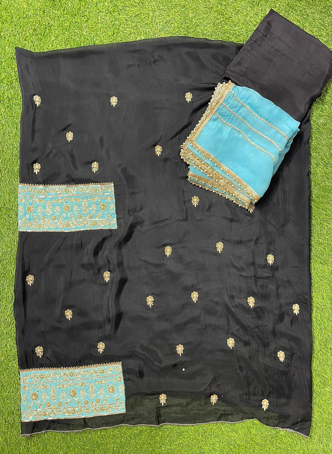 Black | Organza Suit | Wedding | Party Wear | Jaggo | Festival | Casual Wear |