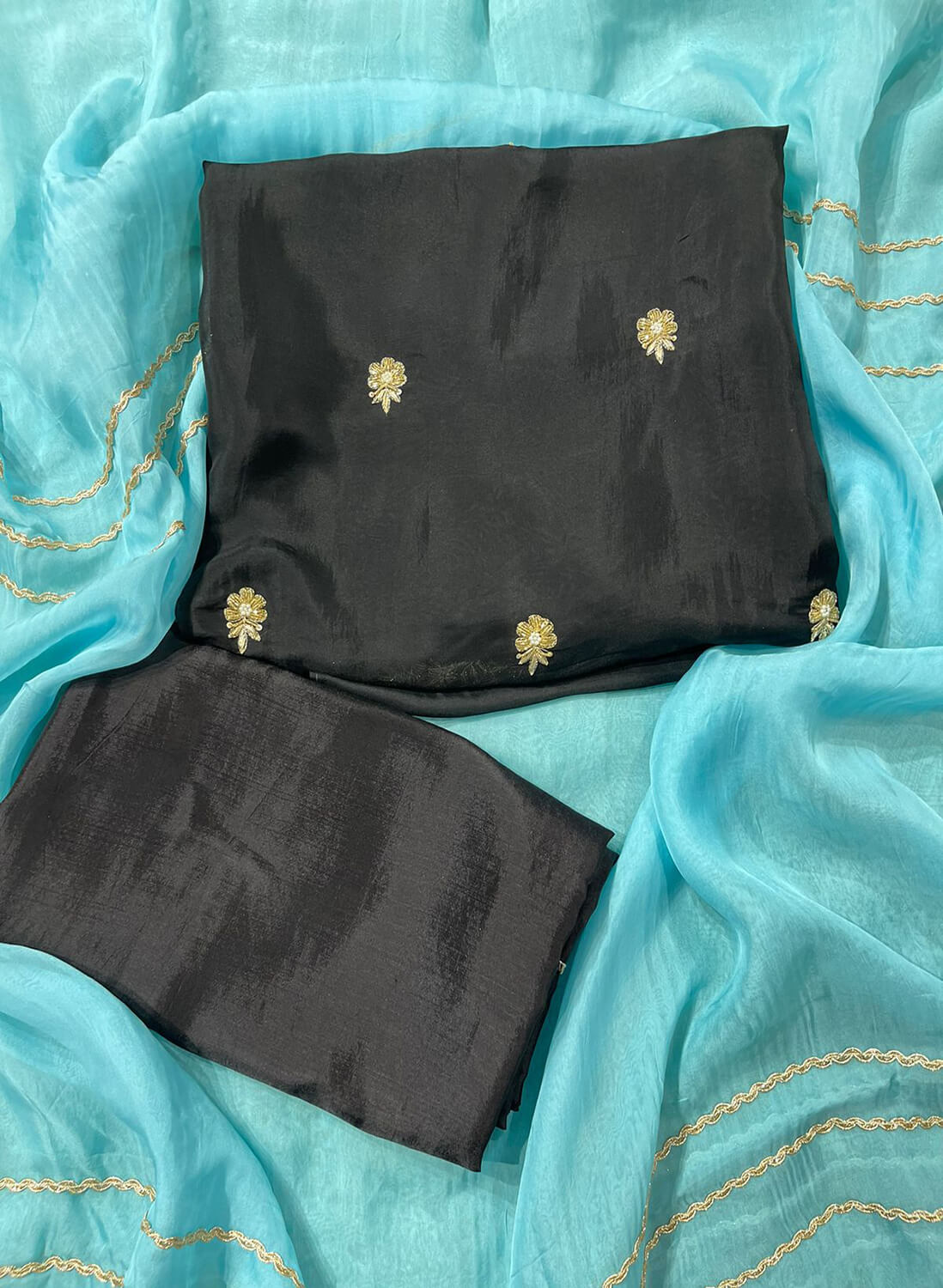 Black | Organza Suit | Wedding | Party Wear | Jaggo | Festival | Casual Wear |