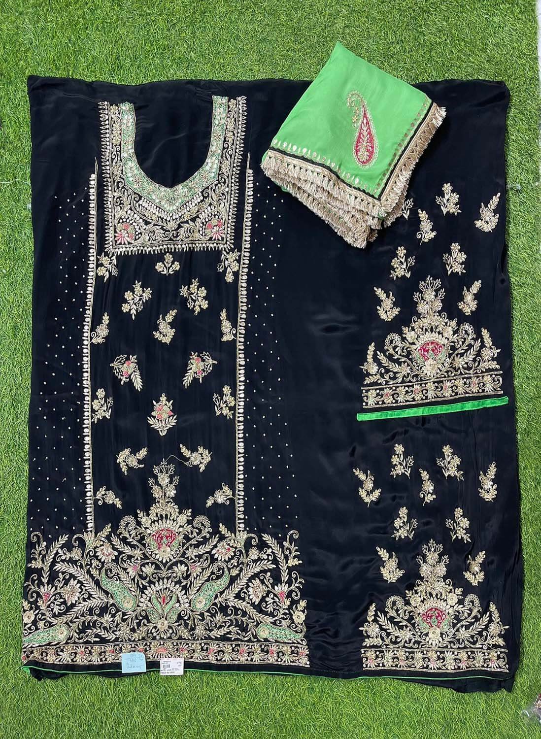 Crepe Suit | Party Wear | Wedding | Jaggo | Ring Ceremony | Festival|