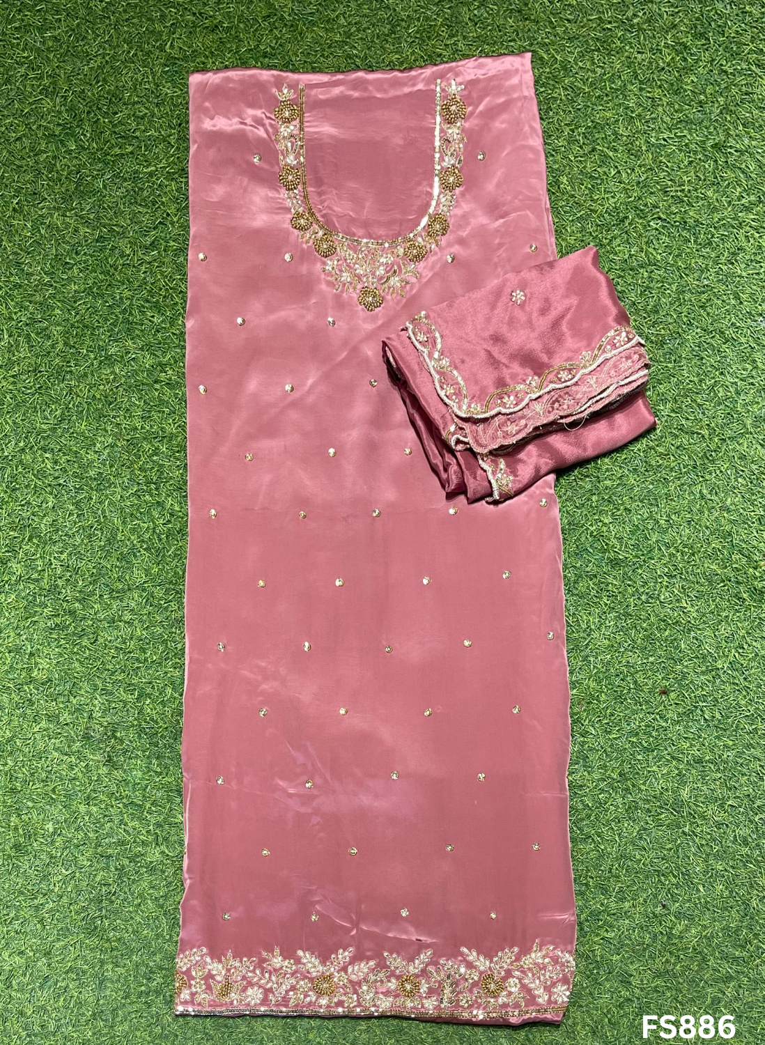 FS886 |  Crepe Suit | Wedding | Party Wear | Ring Ceremony | Festival Suit | Allover suit |