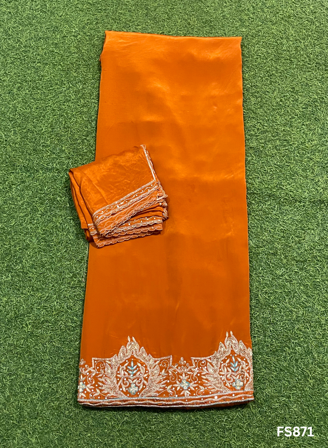 FS871 | Rust | Crepe Suit | Wedding | Party Wear | Ring Ceremony | Festival Suit | Allover suit | 