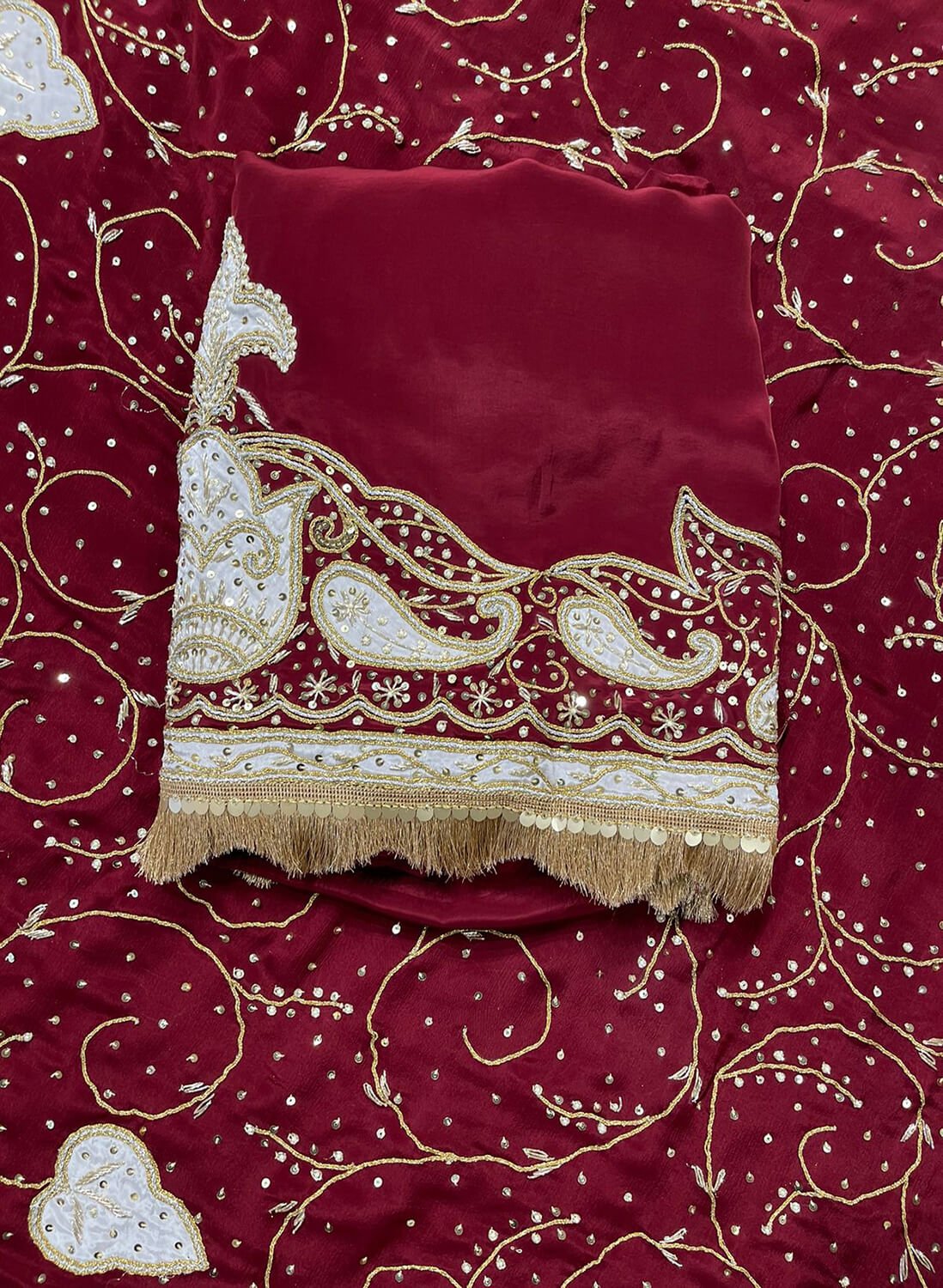 FS143 | Crepe Suit | Party Wear | Wedding | Jaggo | Ring Ceremony | Festival|