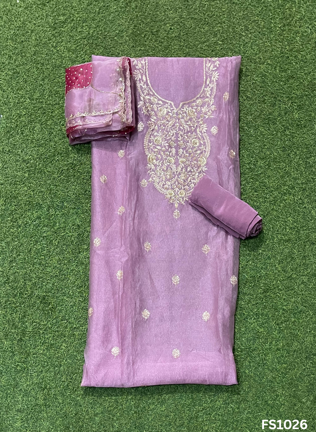 FS1026 | Crush Shimmer Suit | Party Wear | Wedding | Jaggo | Ring Ceremony | Festival |