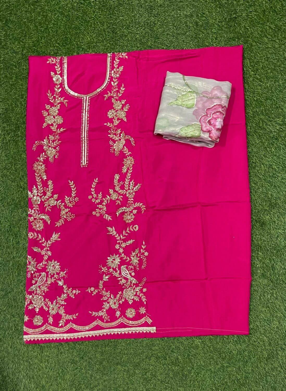 Fs249 | Hot pink silk |silk Suit | Wedding | Party Wear | Ring Ceremony | Festival Suit | F9FAAA