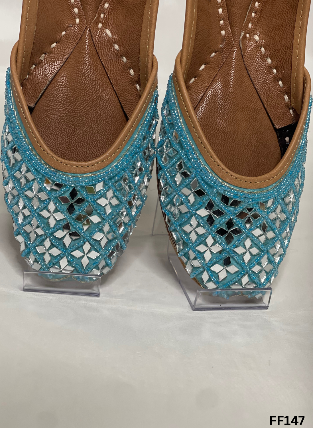 FF147 | Sky-Blue  | Hand-Work | Punjabi Jutti