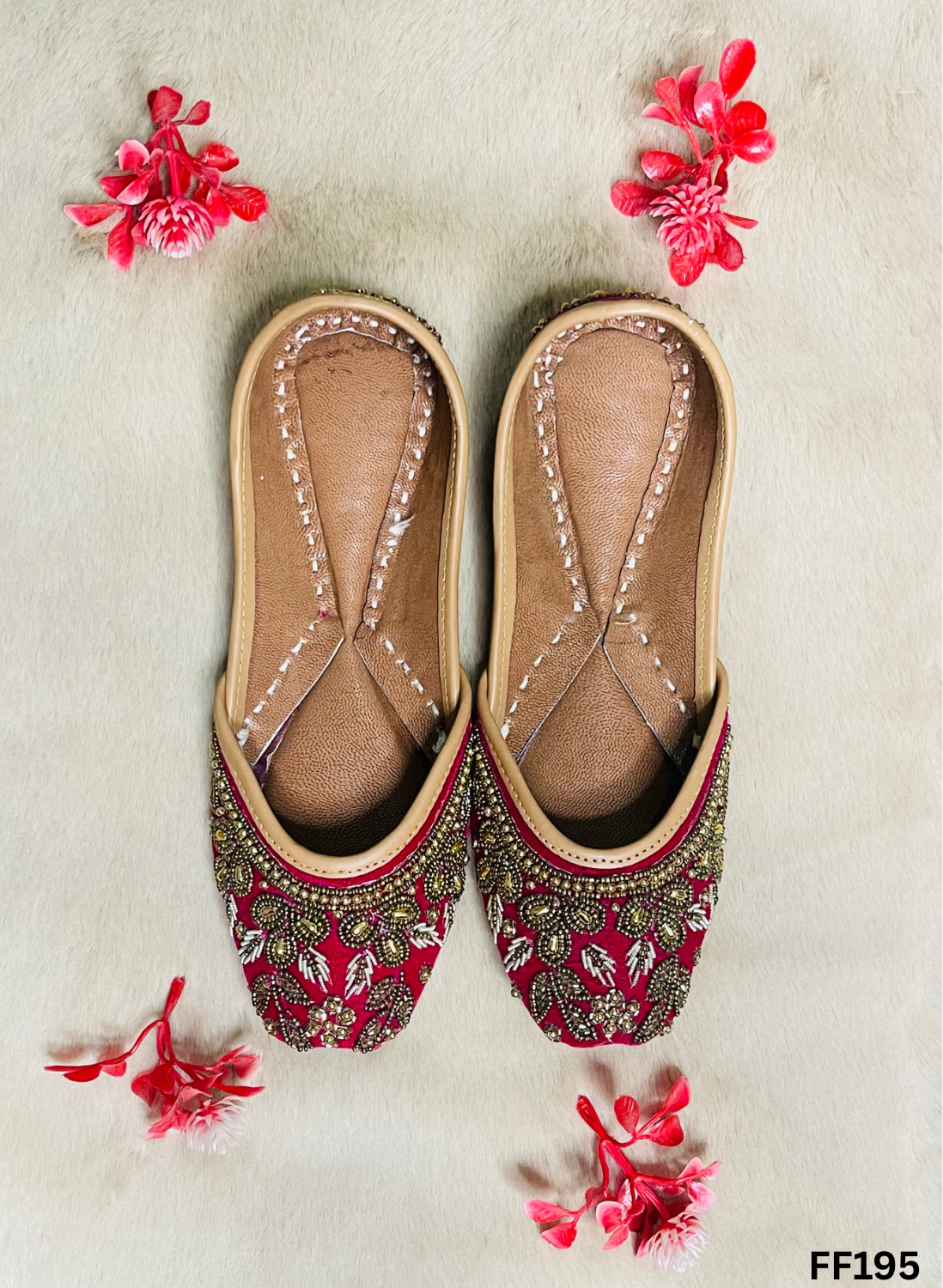 FF195 | Hot-Pink | Hand -Work | Punjabi Jutti