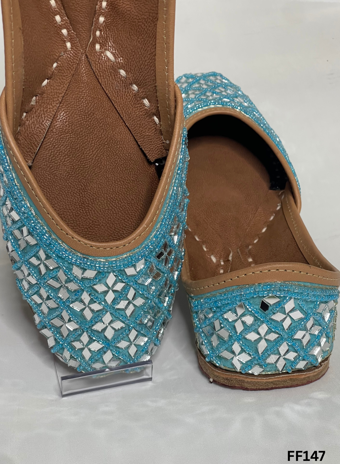 FF147 | Sky-Blue  | Hand-Work | Punjabi Jutti