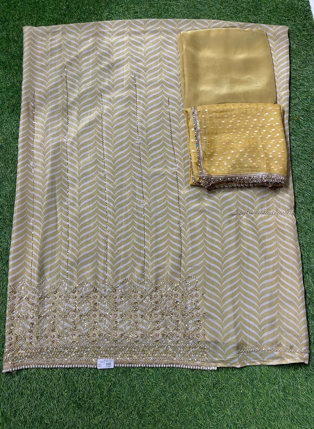 Lemon | Shimmer Organza Suit | Party Wear | Wedding | Jaggo | Ring Ceremony | Festival |
