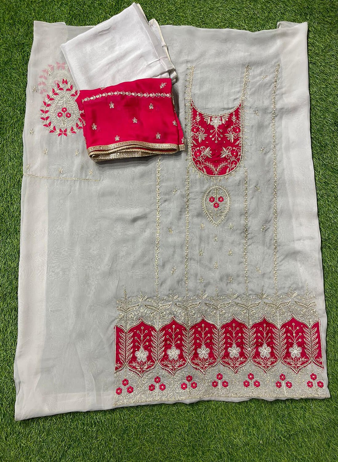 Organza Suit | Party Wear | Wedding | Jaggo | Ring Ceremony | Festival |