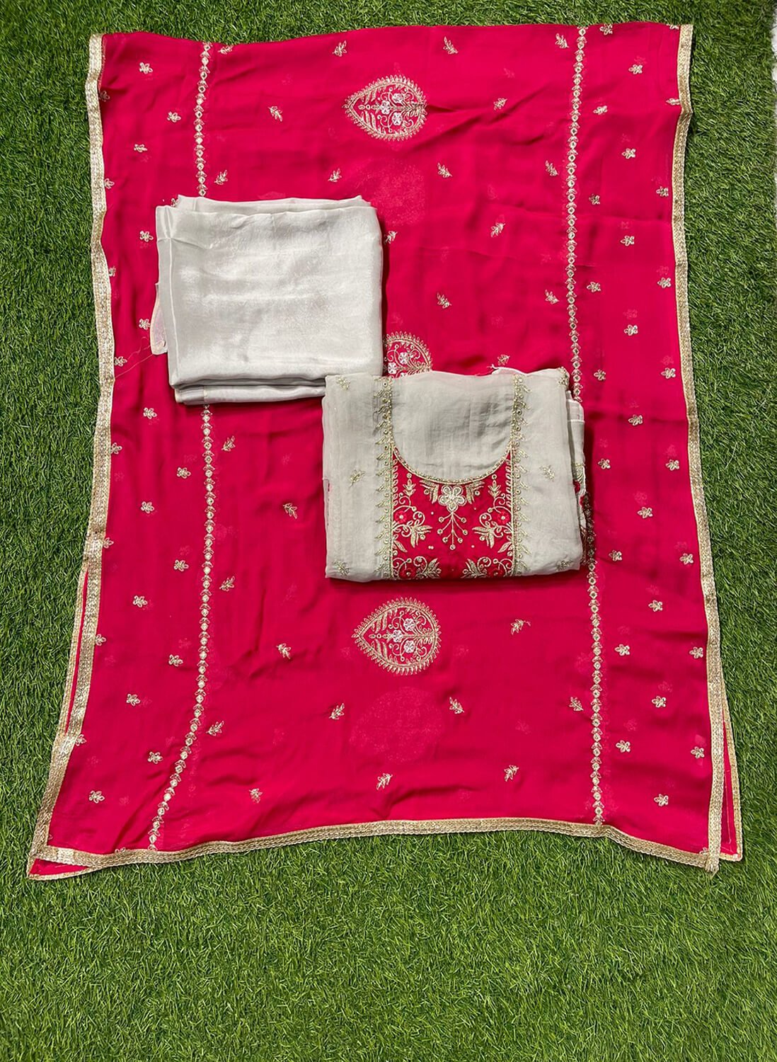 Organza Suit | Party Wear | Wedding | Jaggo | Ring Ceremony | Festival |