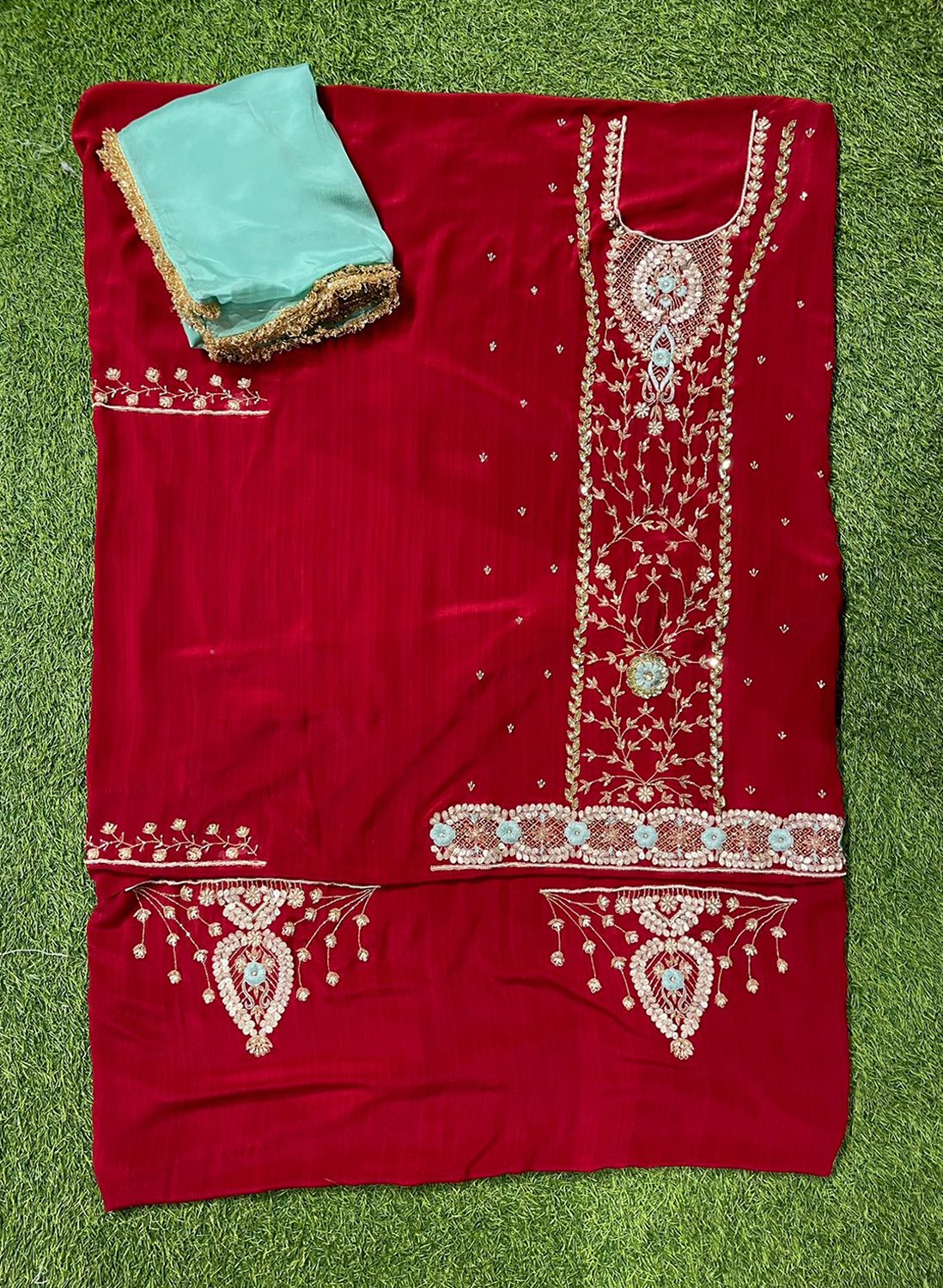 Crepe Suit | Party Wear | Wedding | Jaggo | Ring Ceremony | Festival| FS102