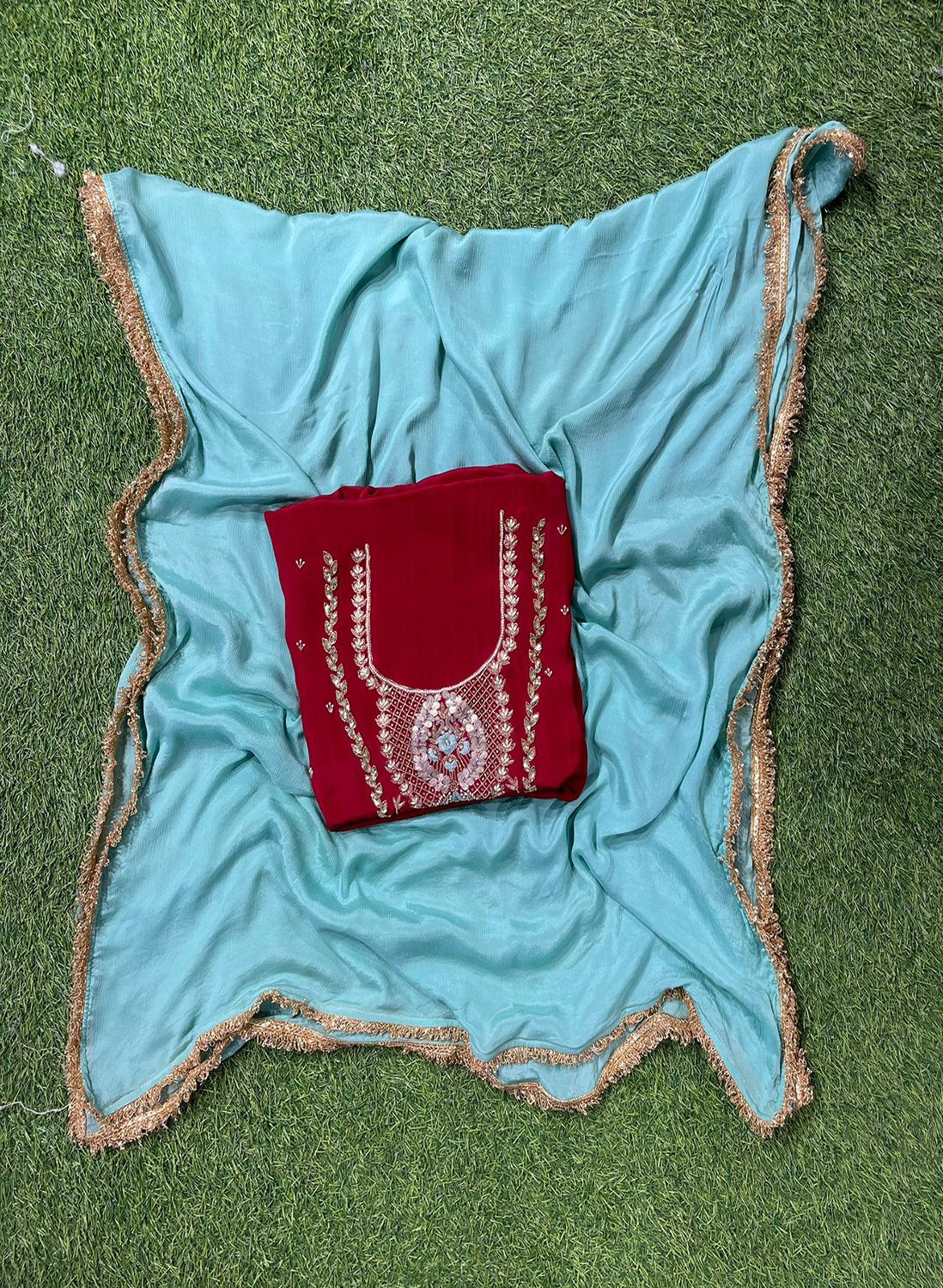 Crepe Suit | Party Wear | Wedding | Jaggo | Ring Ceremony | Festival| FS102